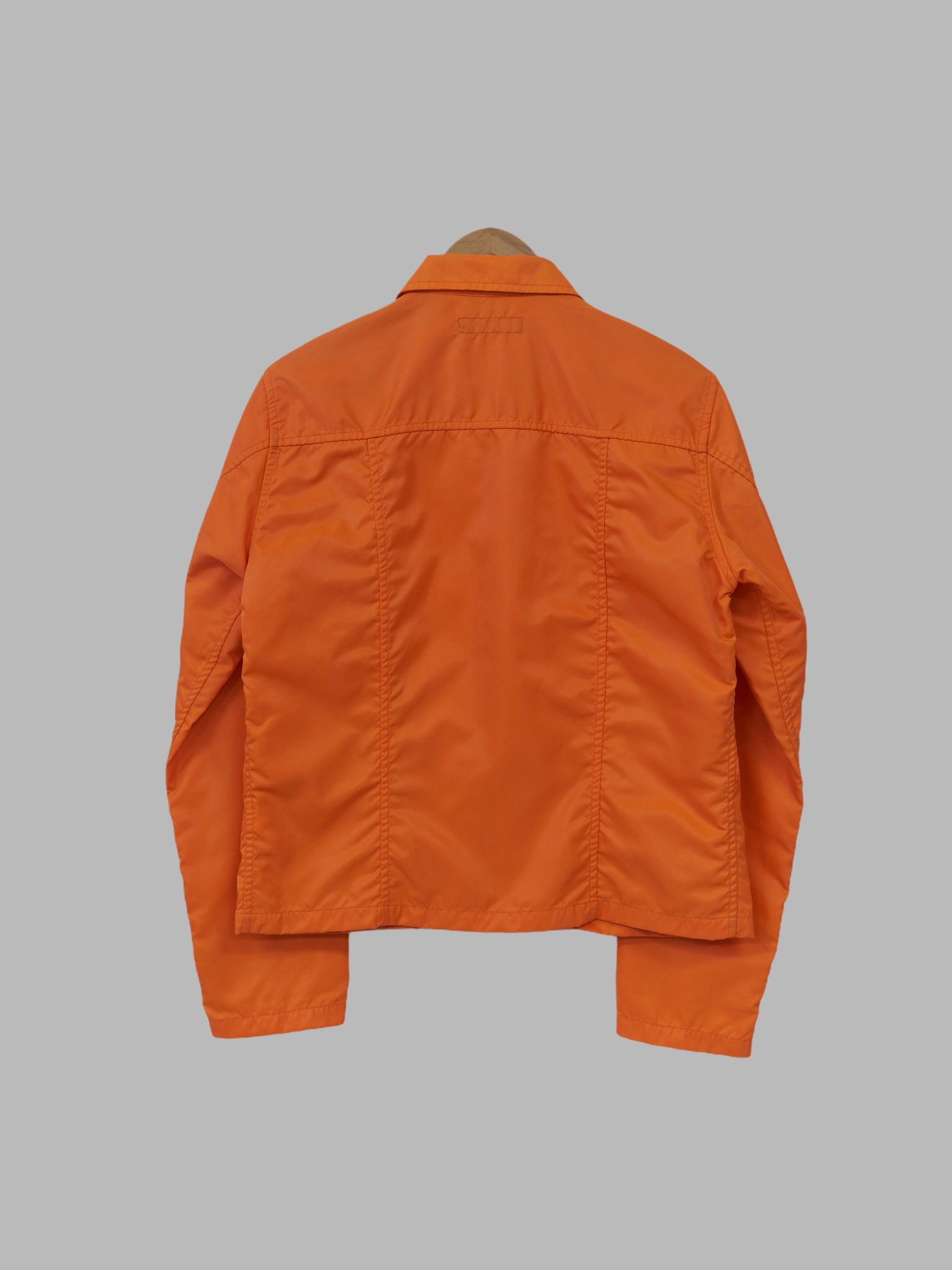 LQ Y's for Men Yohji Yamamoto orange nylon angled pocket zip jacket - approx S