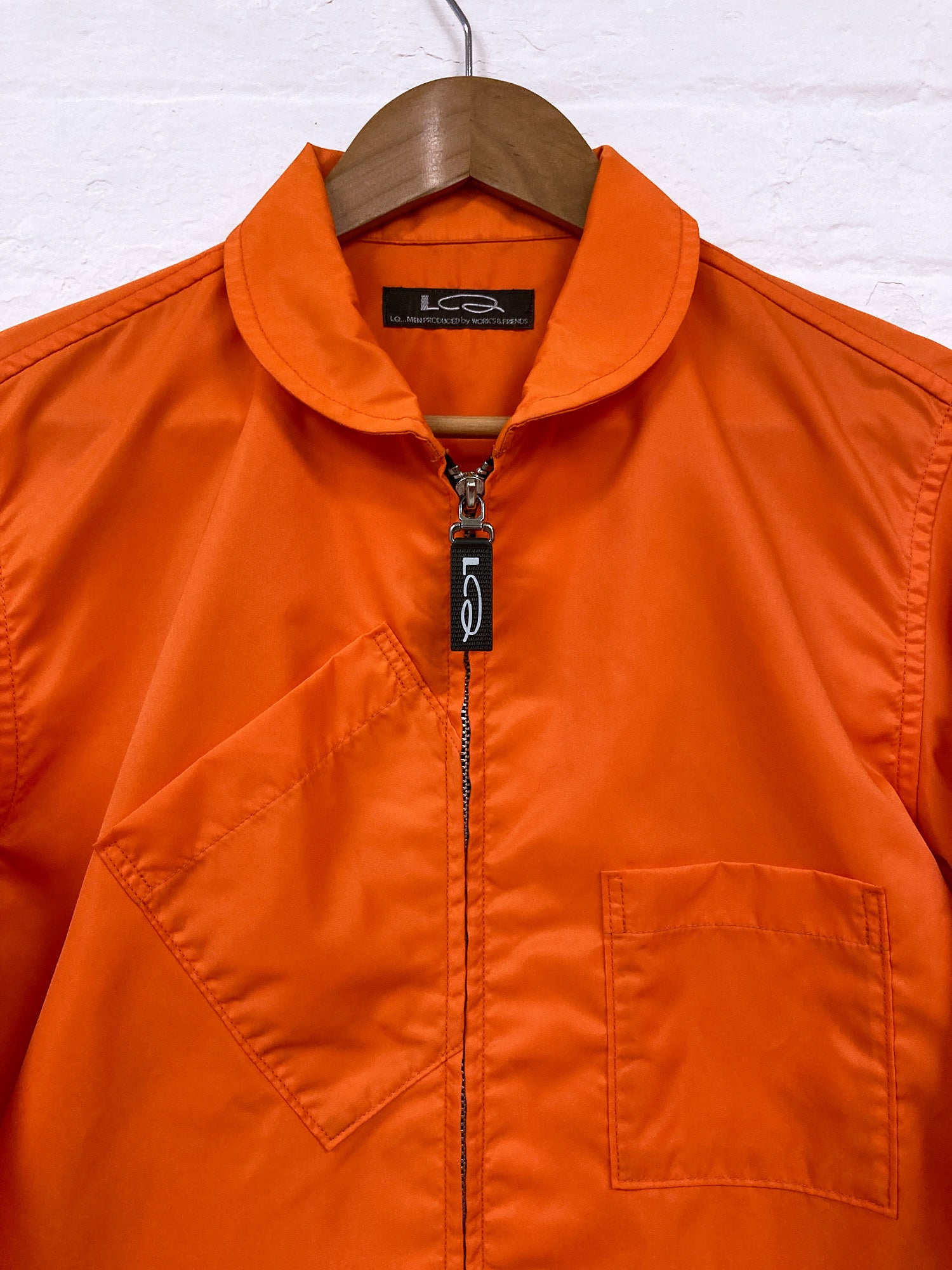 LQ Y's for Men Yohji Yamamoto orange nylon angled pocket zip