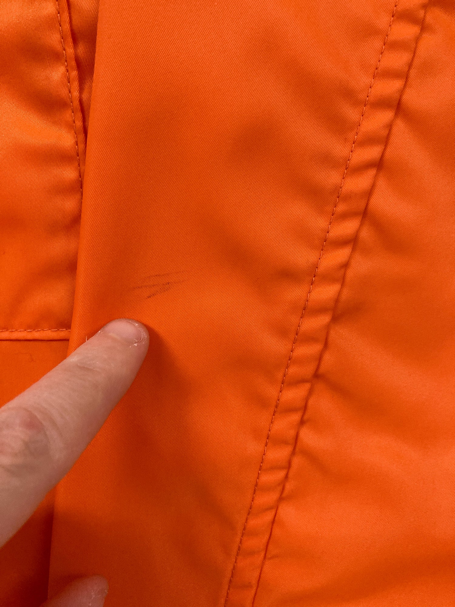 LQ Y's for Men Yohji Yamamoto orange nylon angled pocket zip jacket - approx S
