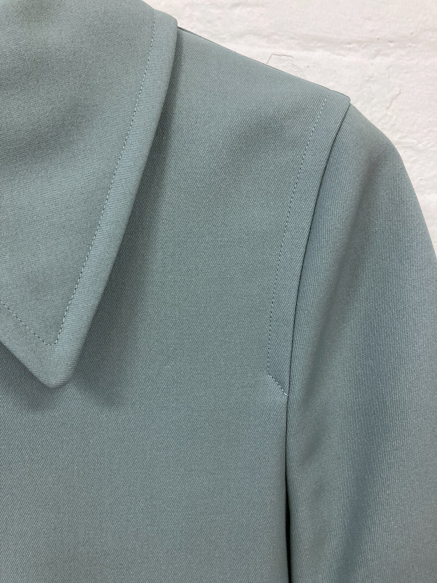 Robe de Chambre Comme des Garcons 1996 pastel green covered placket coat