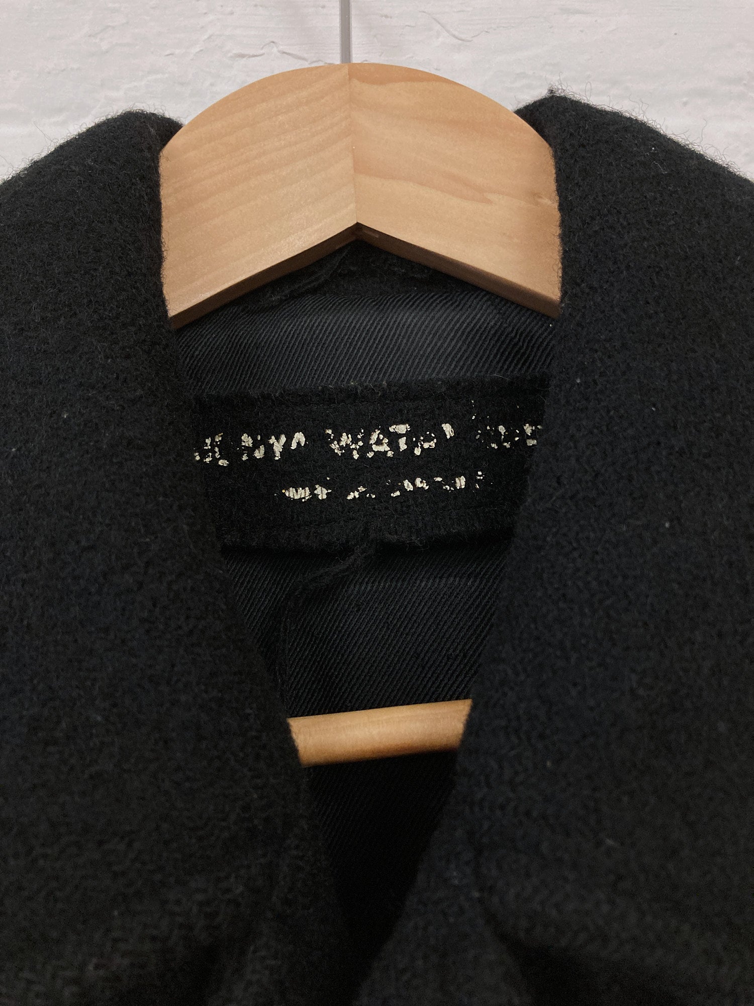 Junya Watanabe Comme des Garcons AW1992 black wool melton tassel hem peacoat