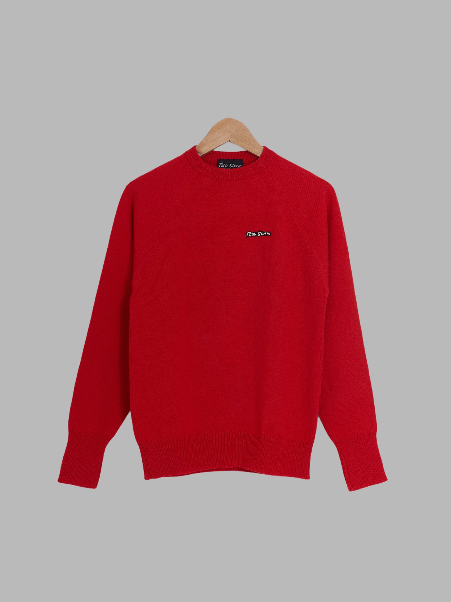 Peter Storm red W2 proof wool waterproof logo patch crew neck jumper - sz 36 91