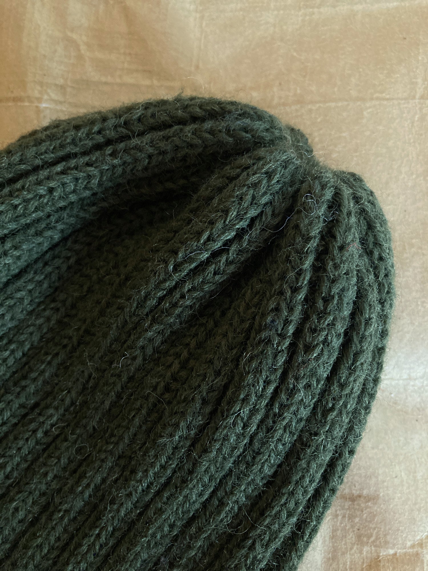 Peter Storm 1985 green W1 proofed wool rib knit waterproof beanie