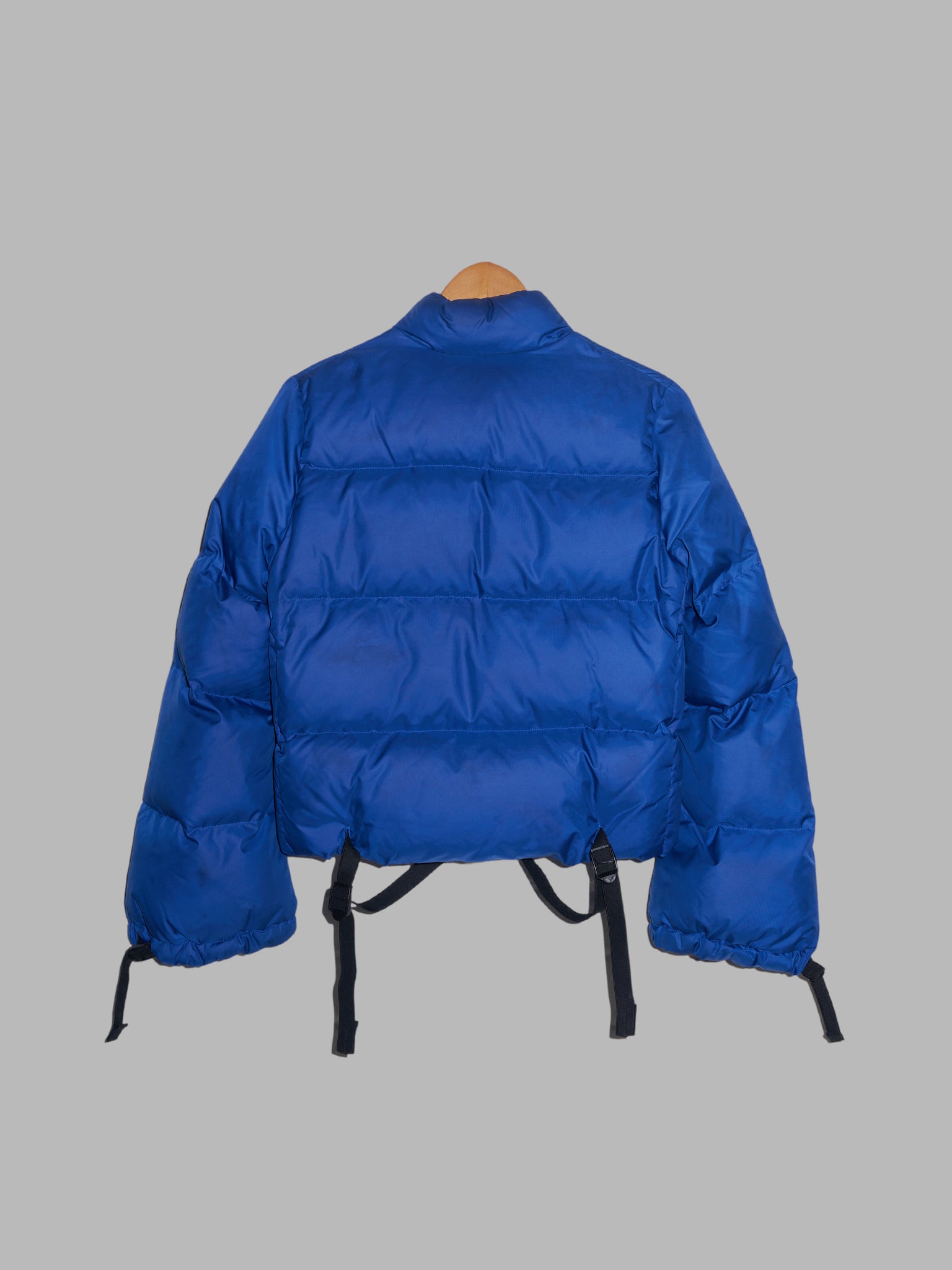 Junya Watanabe Comme des Garcons AW2007 blue poly tape detail puffer jacket