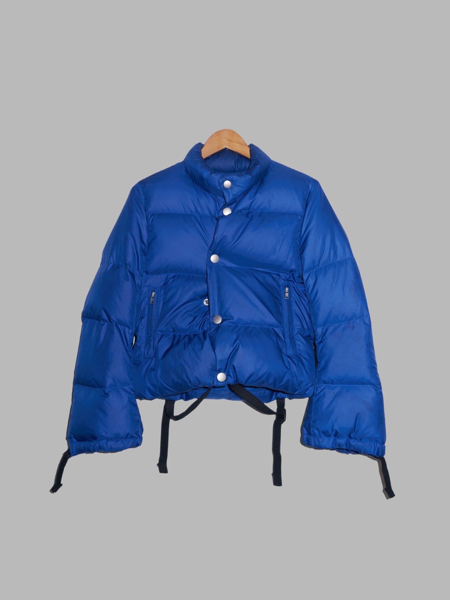 Junya Watanabe Comme des Garcons AW2007 blue poly tape detail puffer jacket