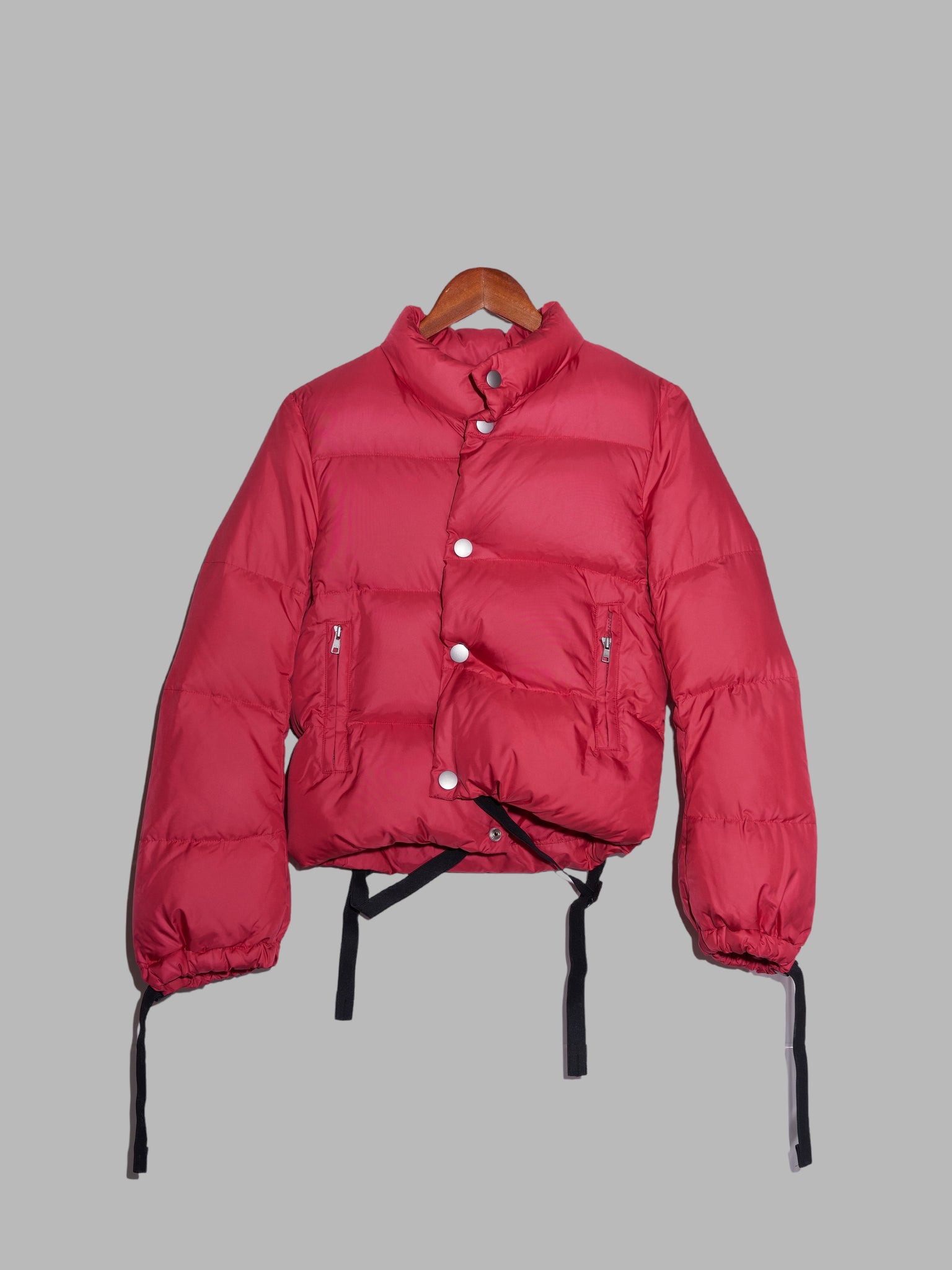 Junya Watanabe Comme des Garcons AW2007 red poly tape detail puffer jacket