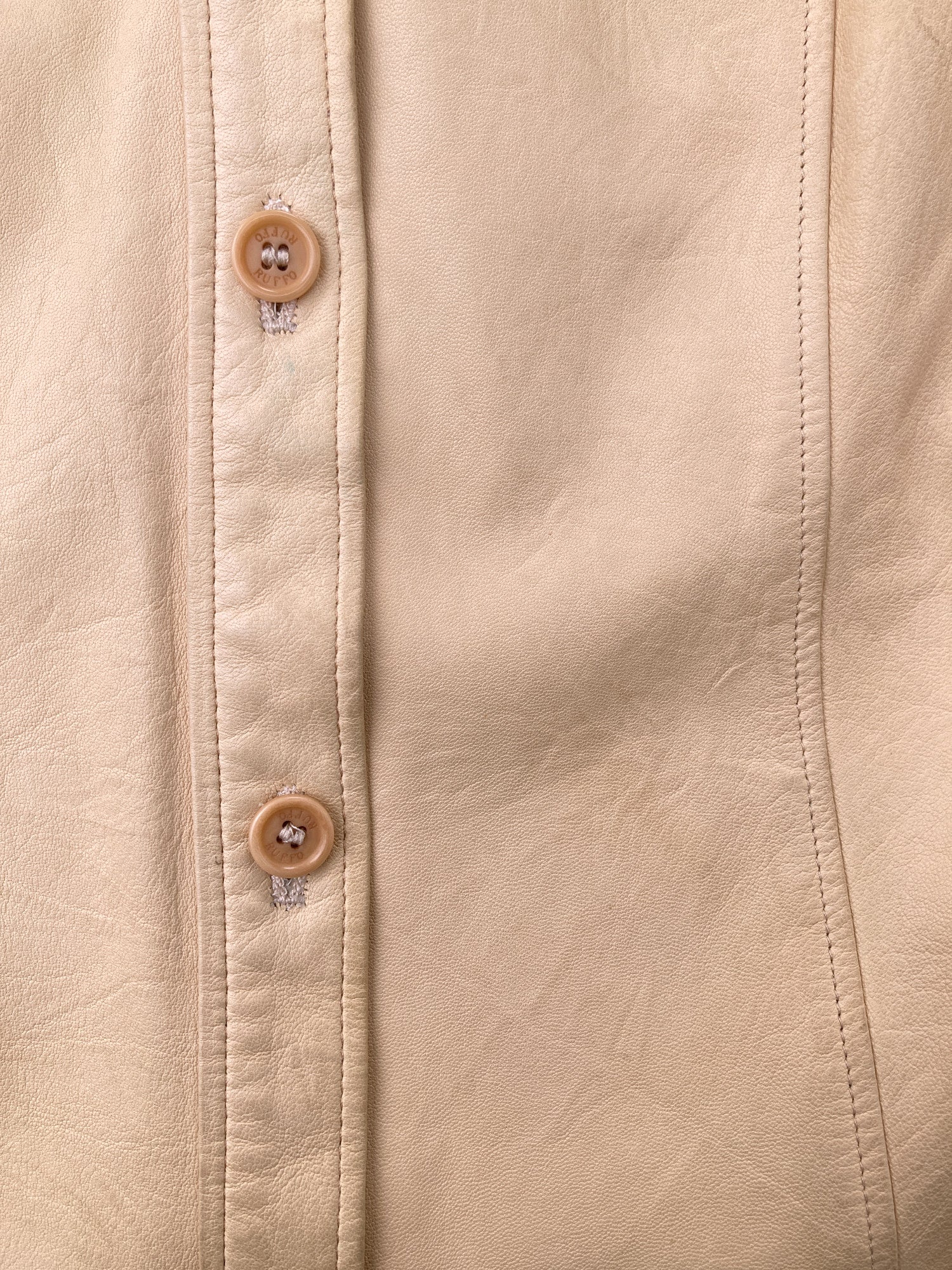 Ruffo beige leather shirt jacket - womens size 40