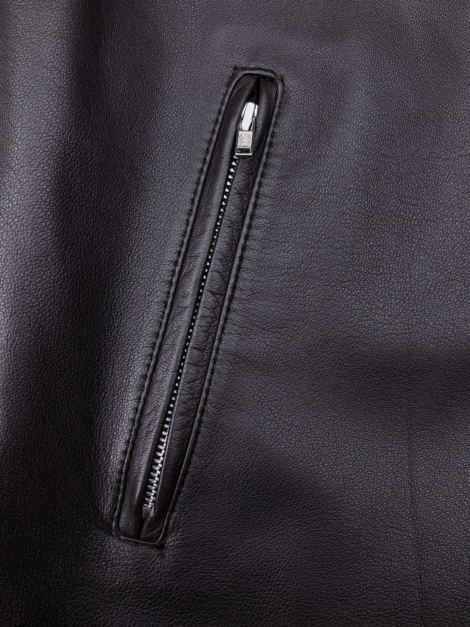 Portfolio by Michael Kors dark brown sheepskin leather zipped coat - size 40
