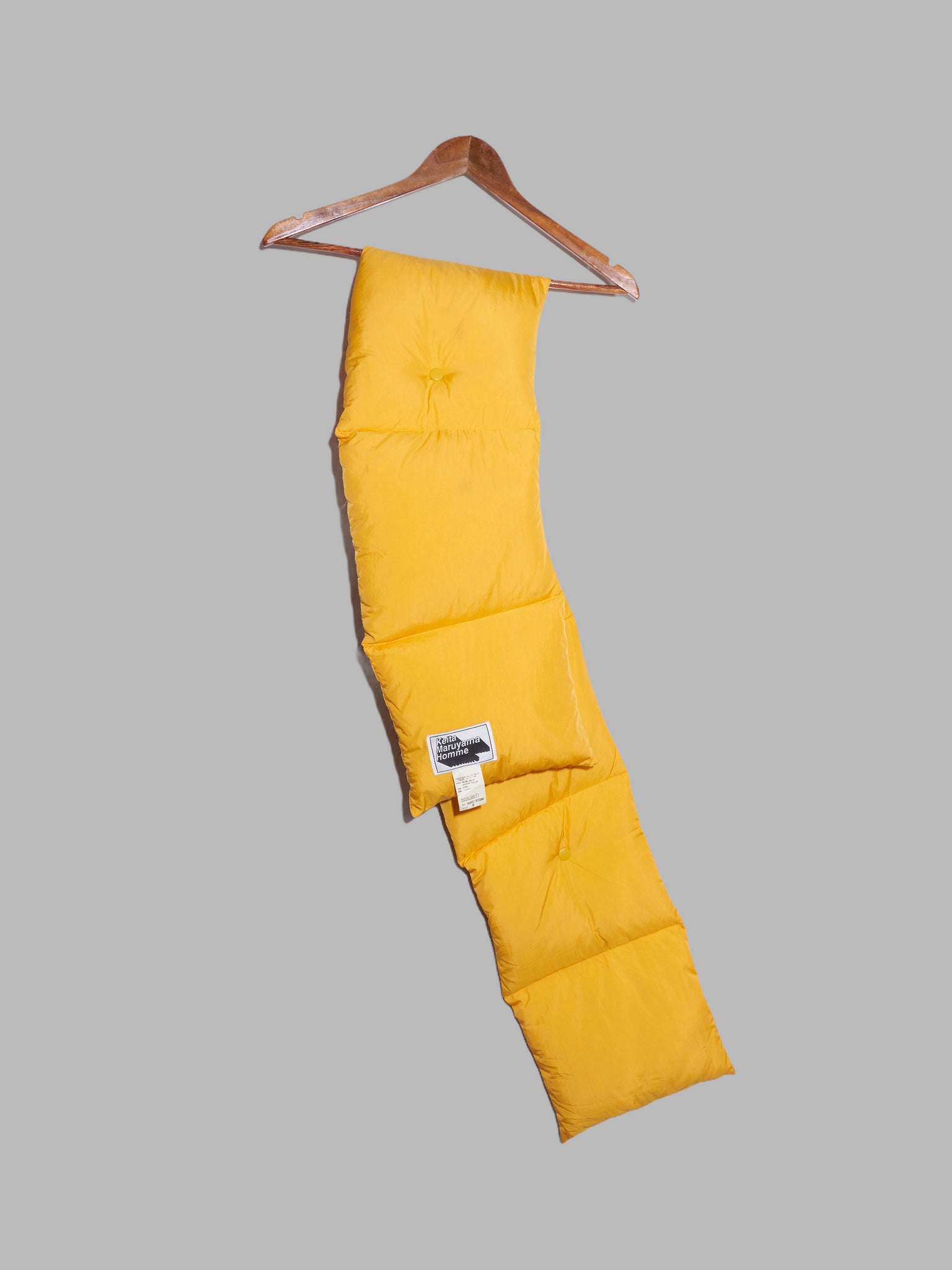 Keita Maruyama Homme yellow nylon down puffer scarf