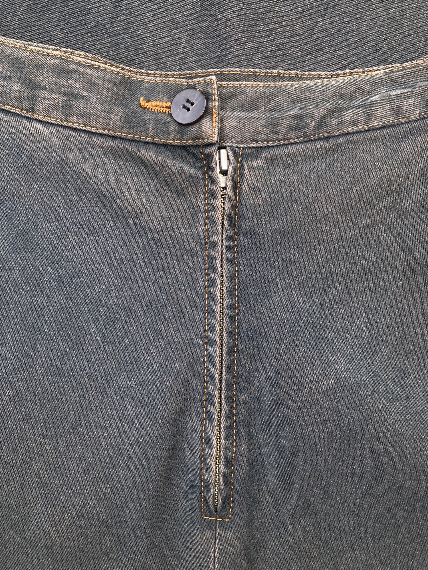 Krizia Jeans washed blue-grey cotton denim maxi skirt - marked size 10