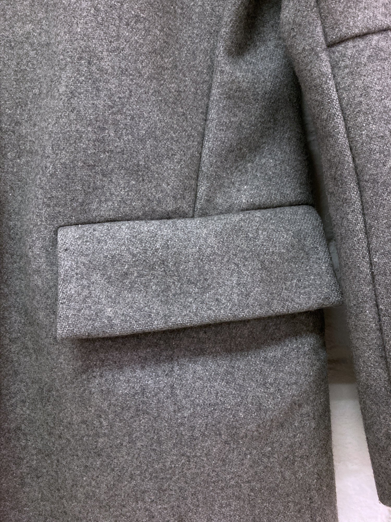 Maison Martin Margiela 6 1990s 2000s grey wool melton reversed placket coat - 42