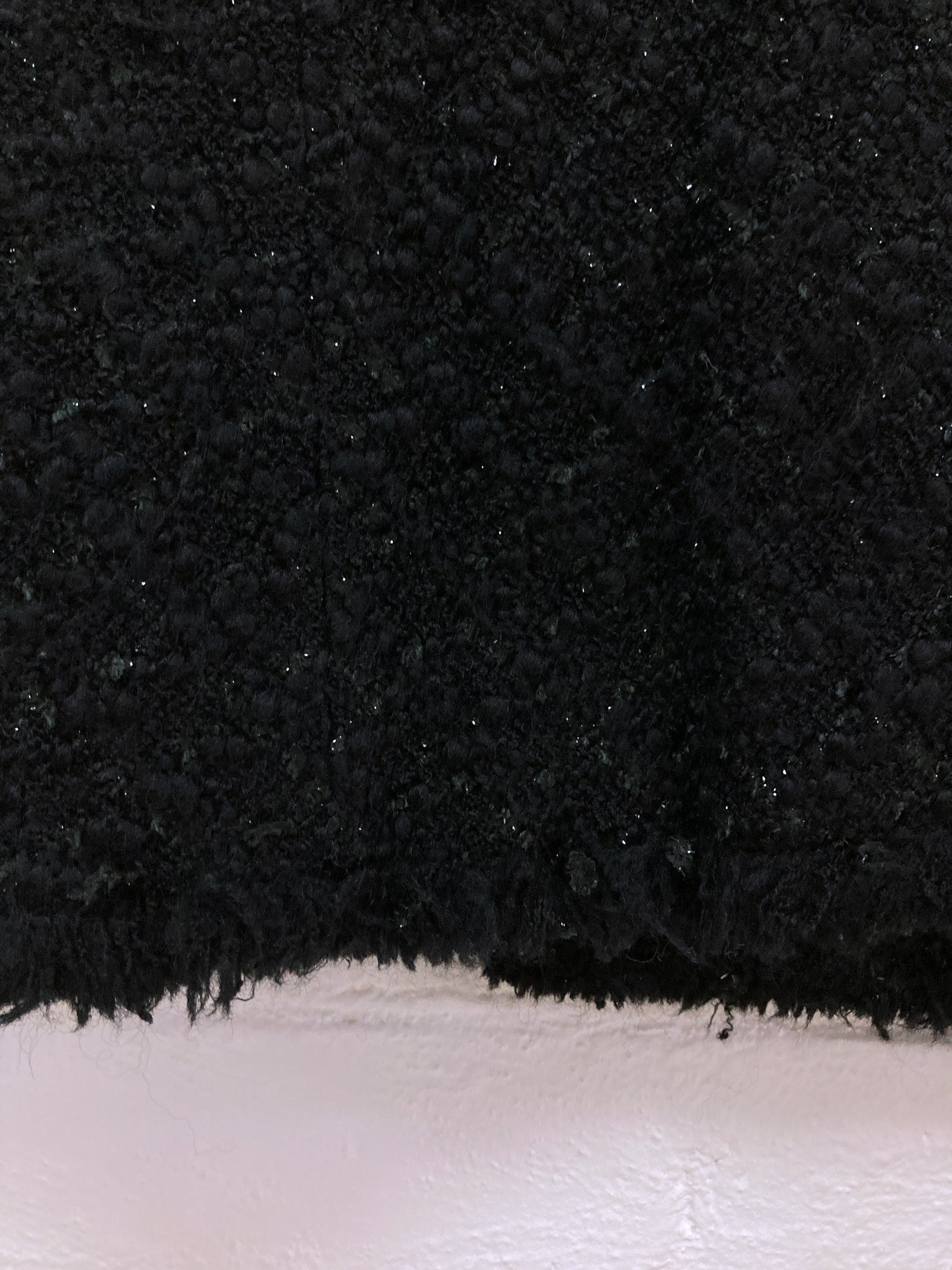 Junya Watanabe Comme des Garcons black wool boucle unfinished hem pea coat