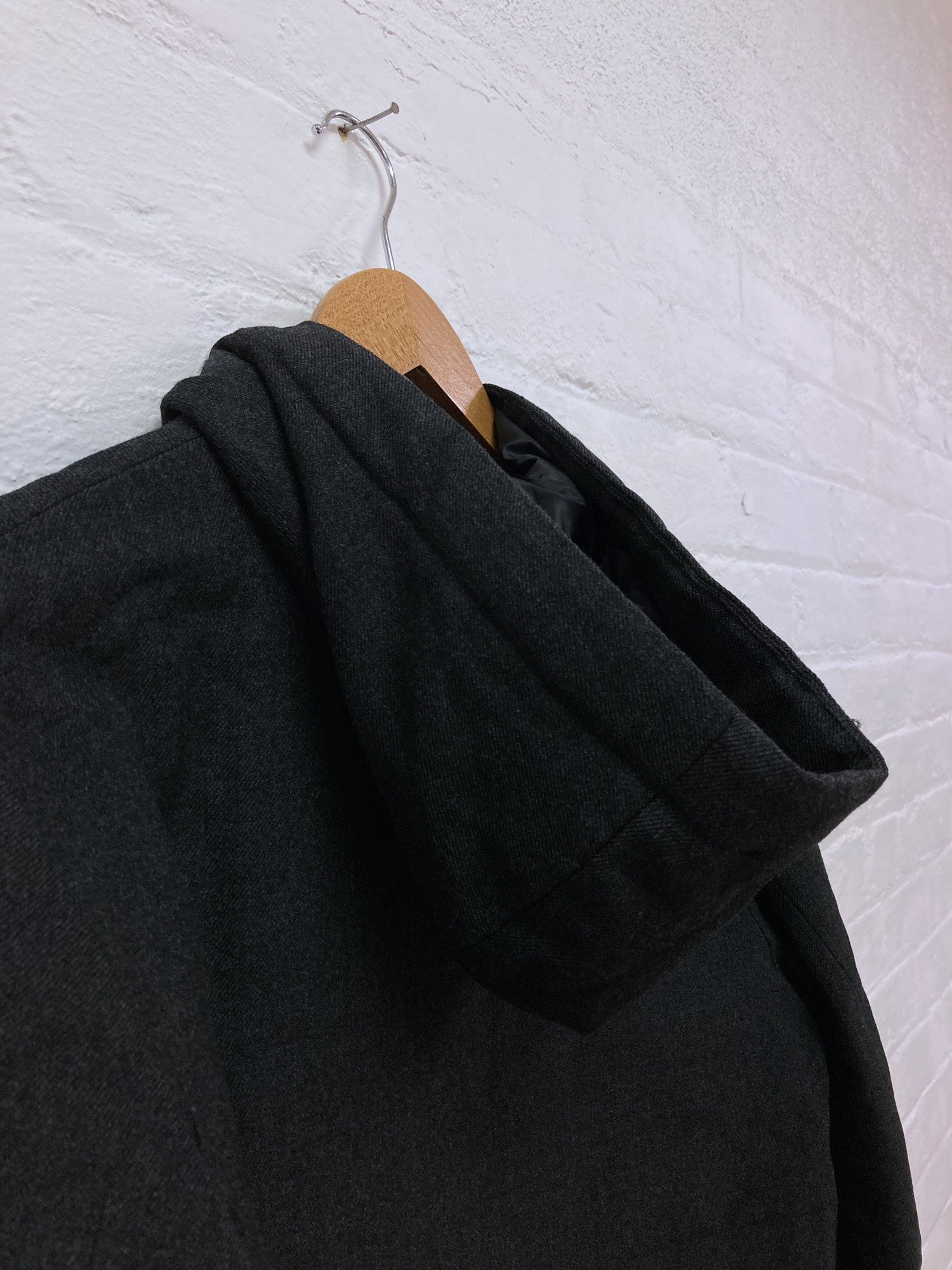Ryuichiro Shimazaki Homme dark grey wool multi (eight) pocket hooded coat - M