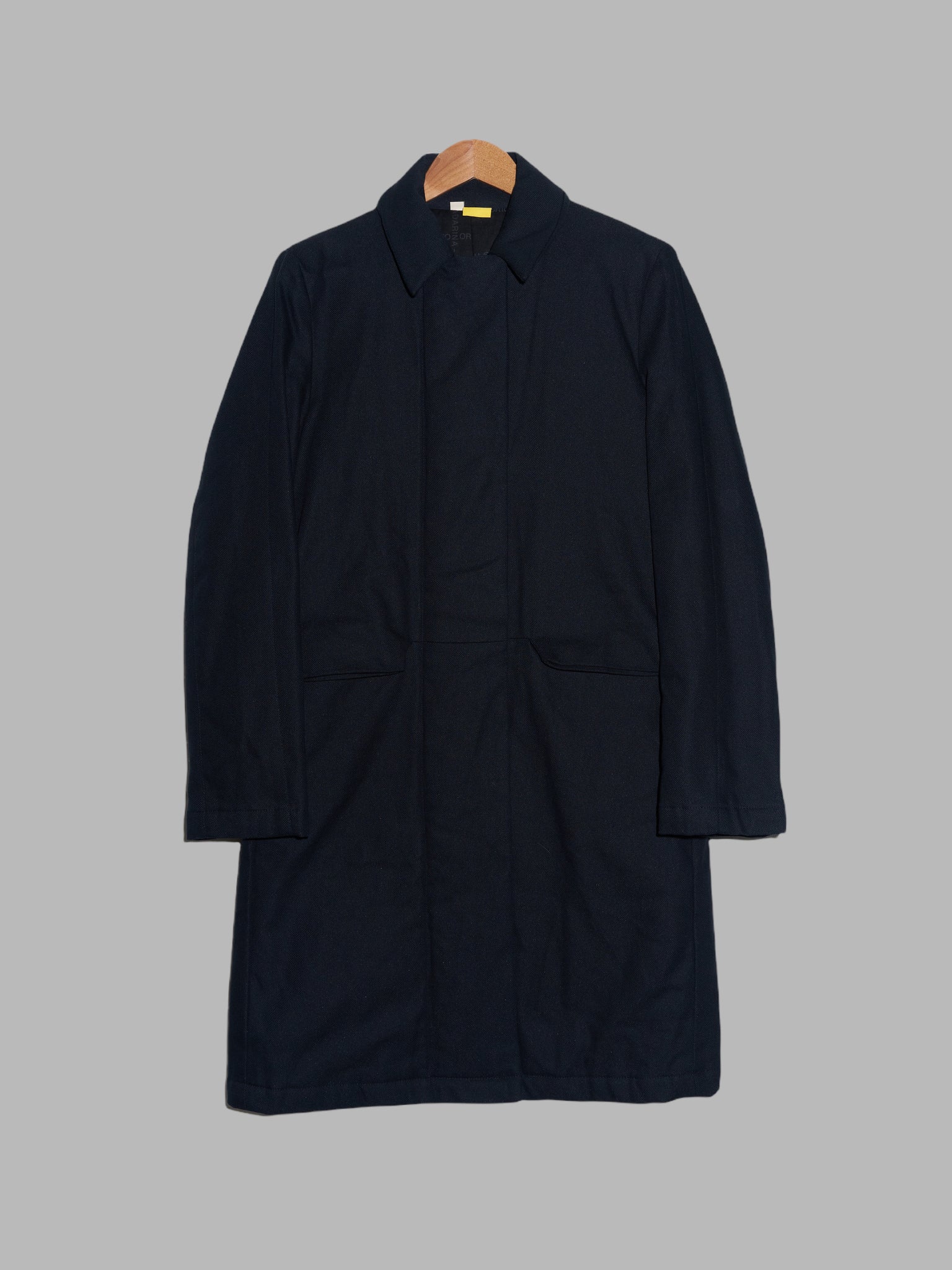 Mandarina Duck black quilted canvas covered placket zip coat - UK size 12