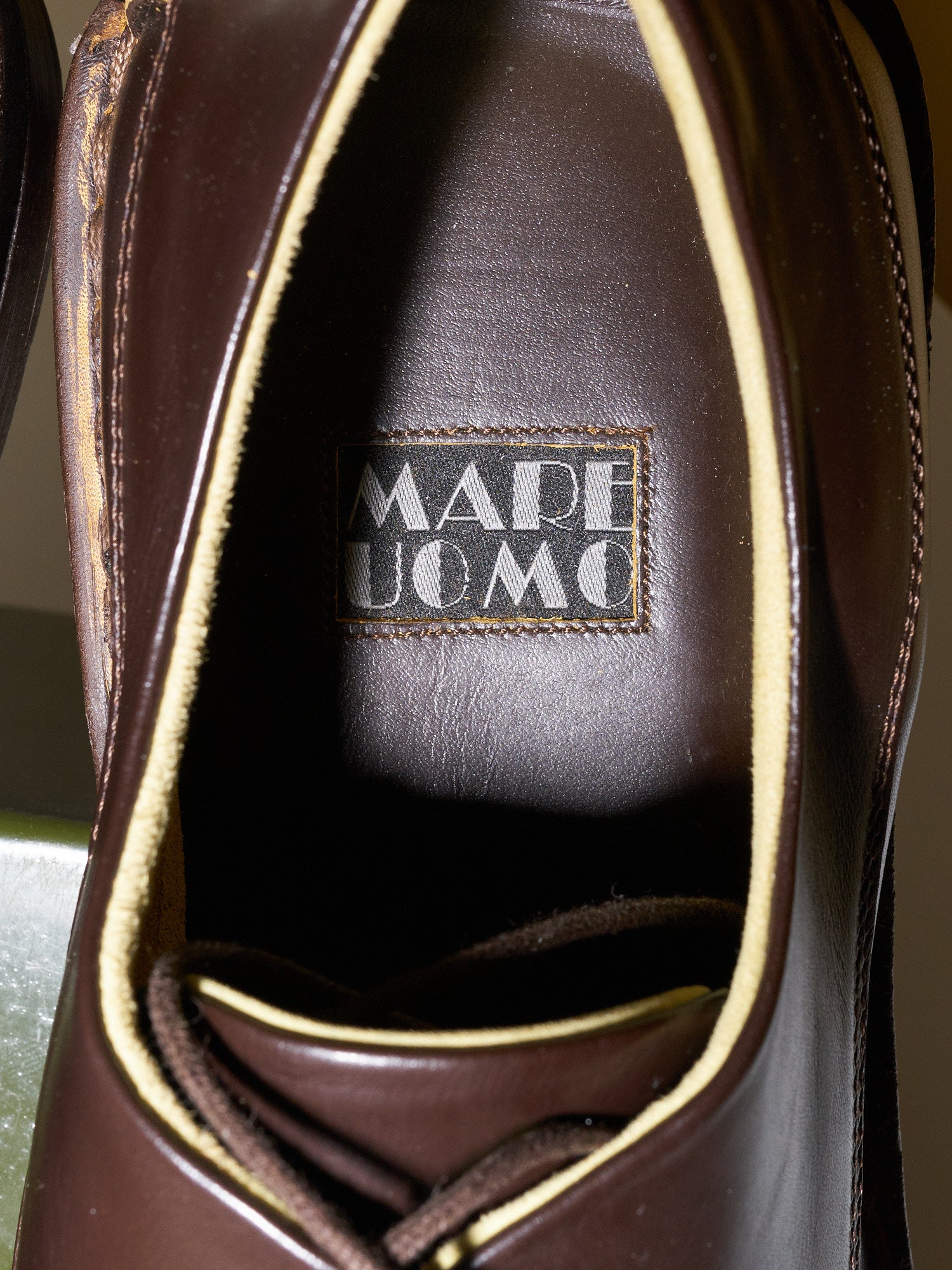 Mare Uomo brown leather square toe derby shoes - size 43