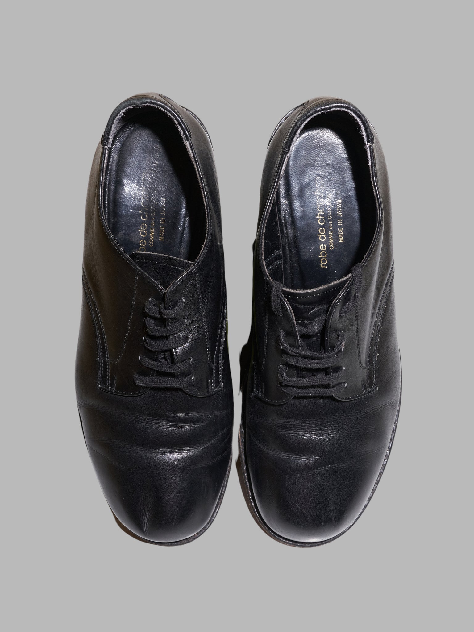 Robe de Chambre Comme des Garcons black leather derby shoes - sz 22.5 / 35.5