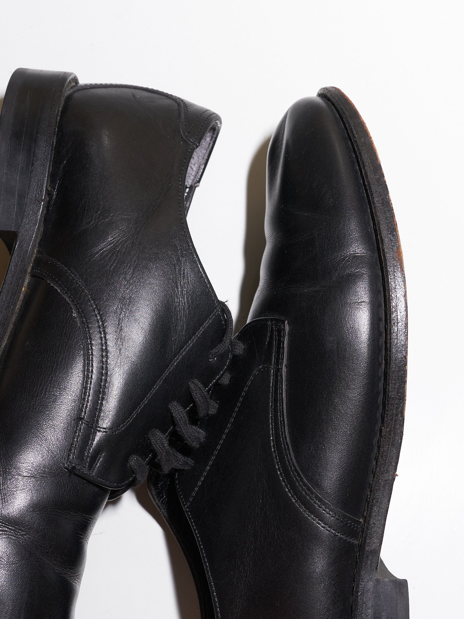 Robe de Chambre Comme des Garcons black leather derby shoes - sz 22.5 / 35.5