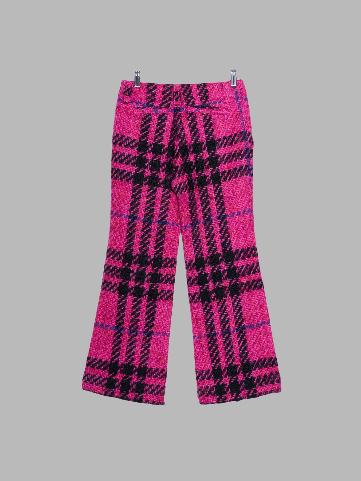 Junya Watanabe Comme des Garcons AW2001 pink black wool check trousers - sz S