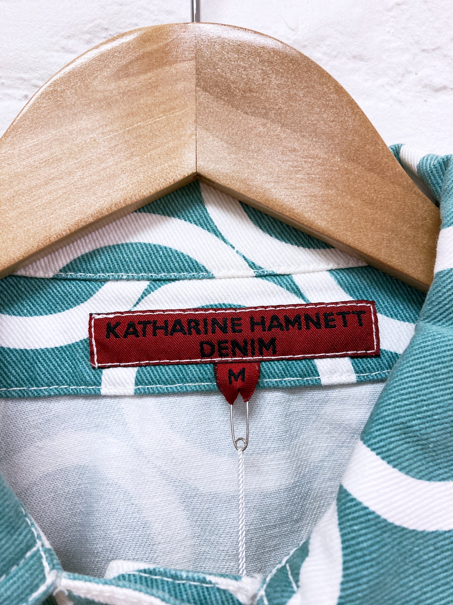 Katharine Hamnett Denim 1990s circle print denim jacket and jeans suit - S M