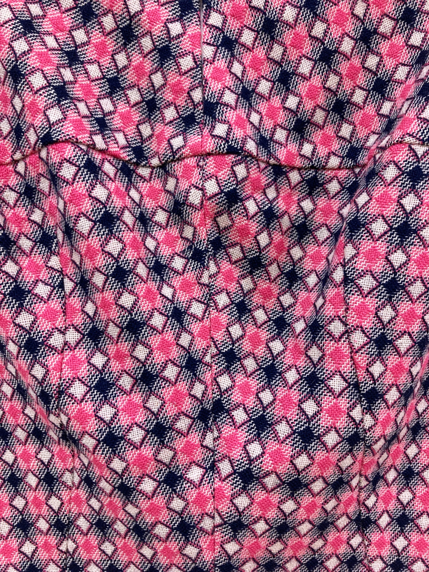 Junya Watanabe Comme des Garcons AW2001 pink geometric pattern wool skirt - M