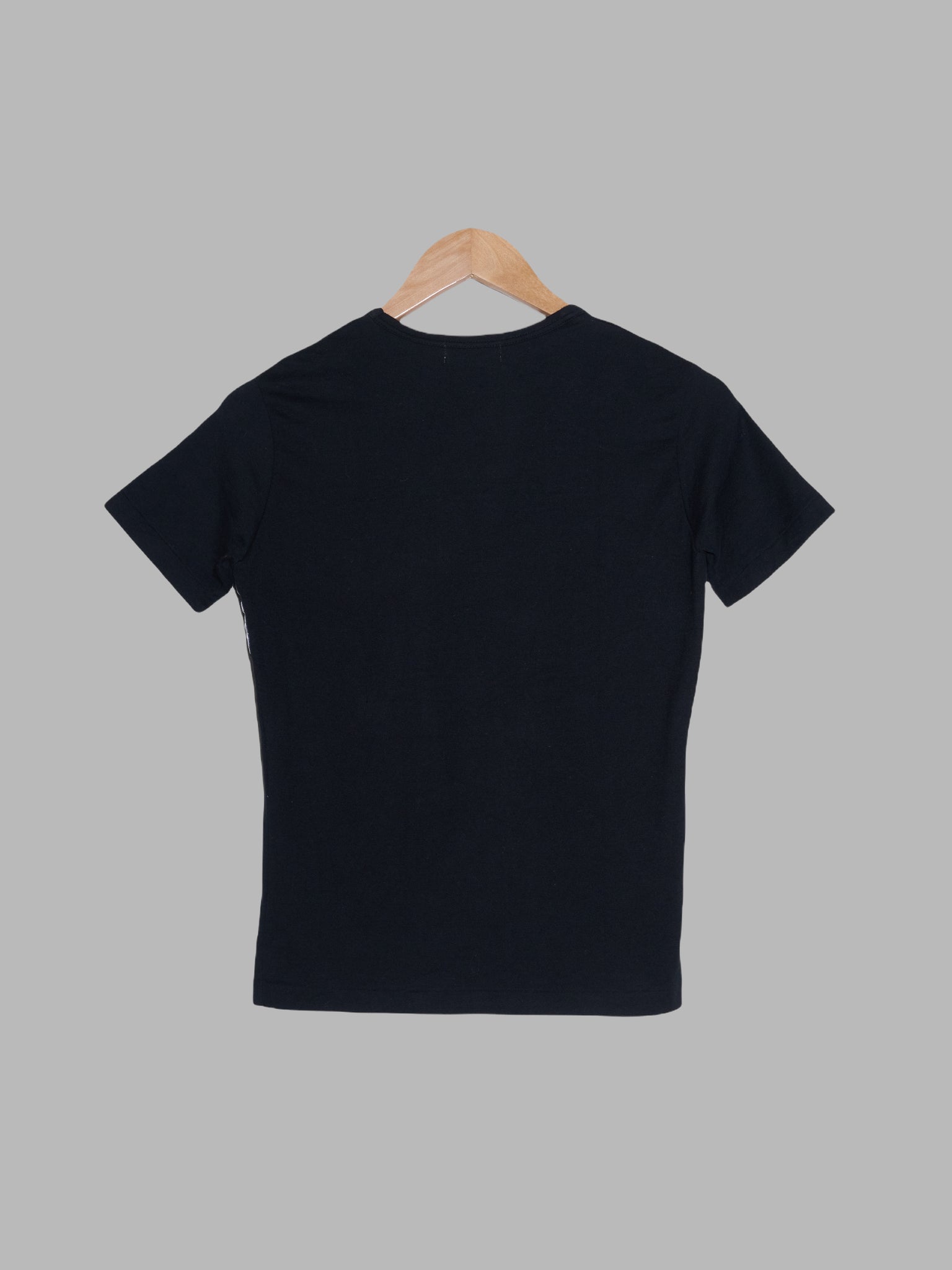 Yoichi Nagasawa 1990s black cotton t-shirt with sheer organza chest pocket