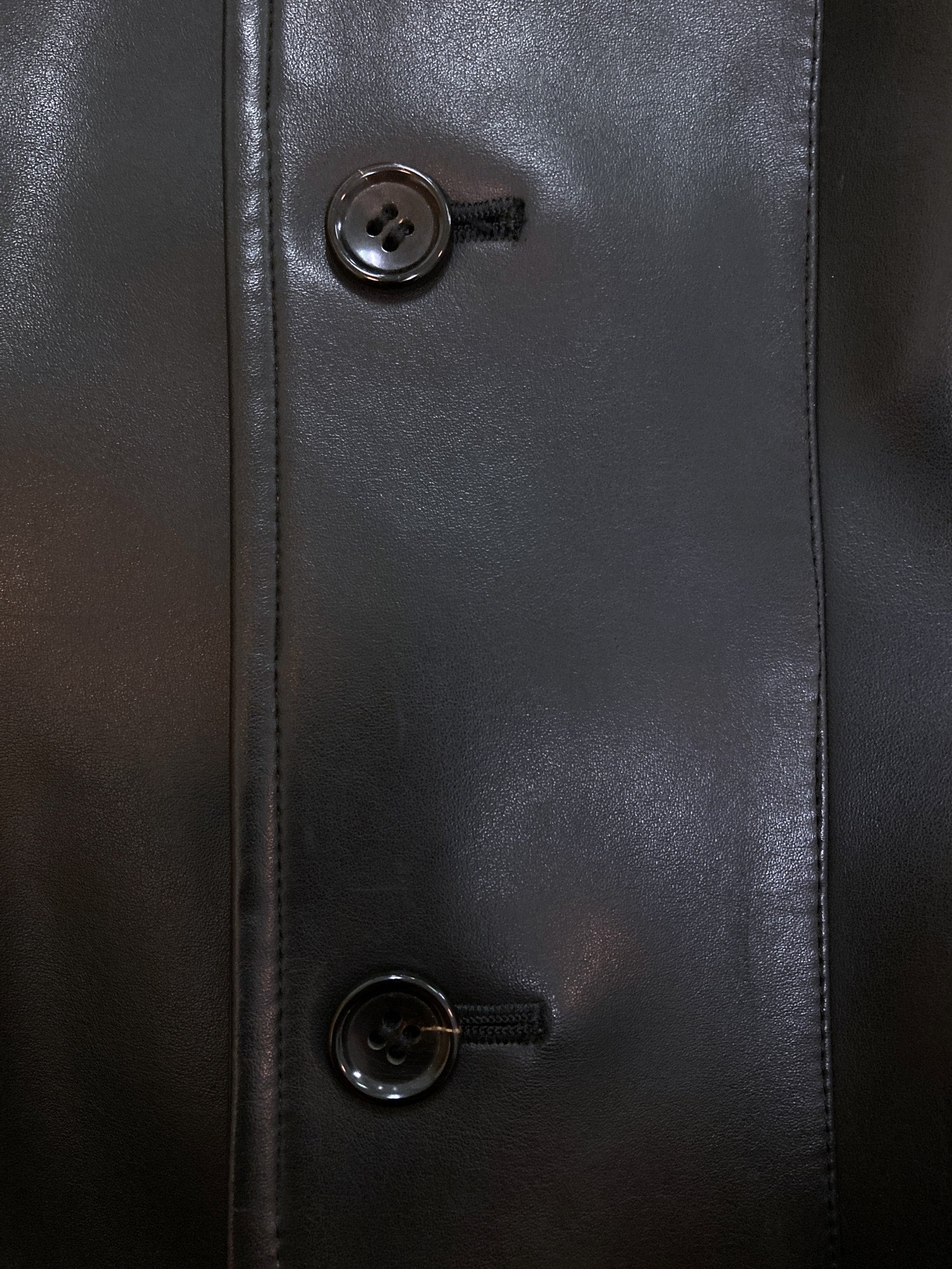 Tricot Comme des Garcons AW1991 black darted waist vinyl leather jacket - S M