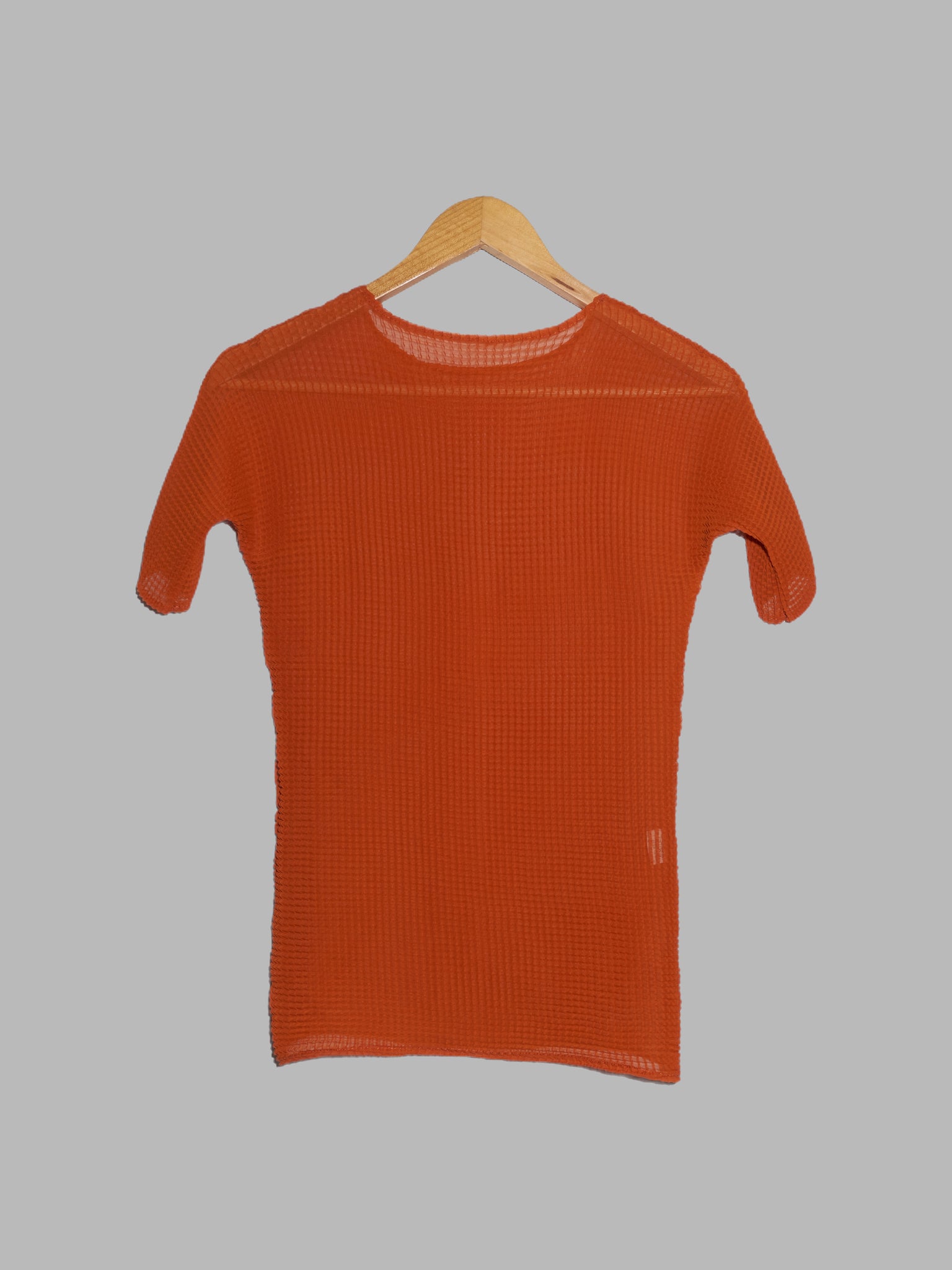 Jeff Gallano Paris orange pleated polyester t-shirt