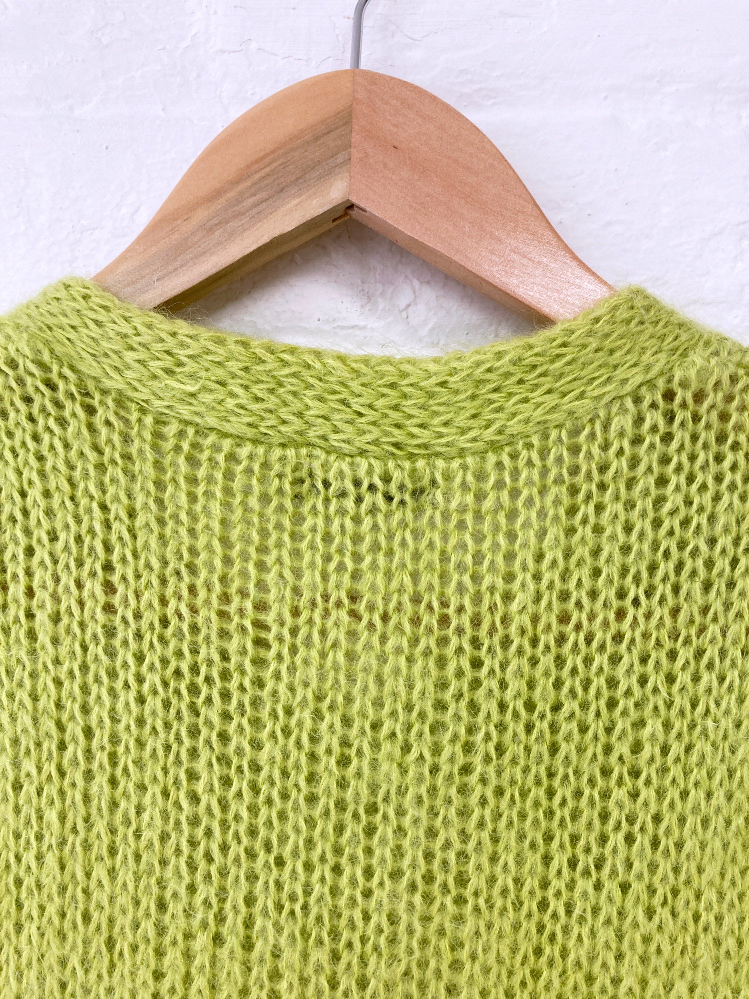 Comme des Garcons Homme Plus 1999 pistachio green mohair knitted vest