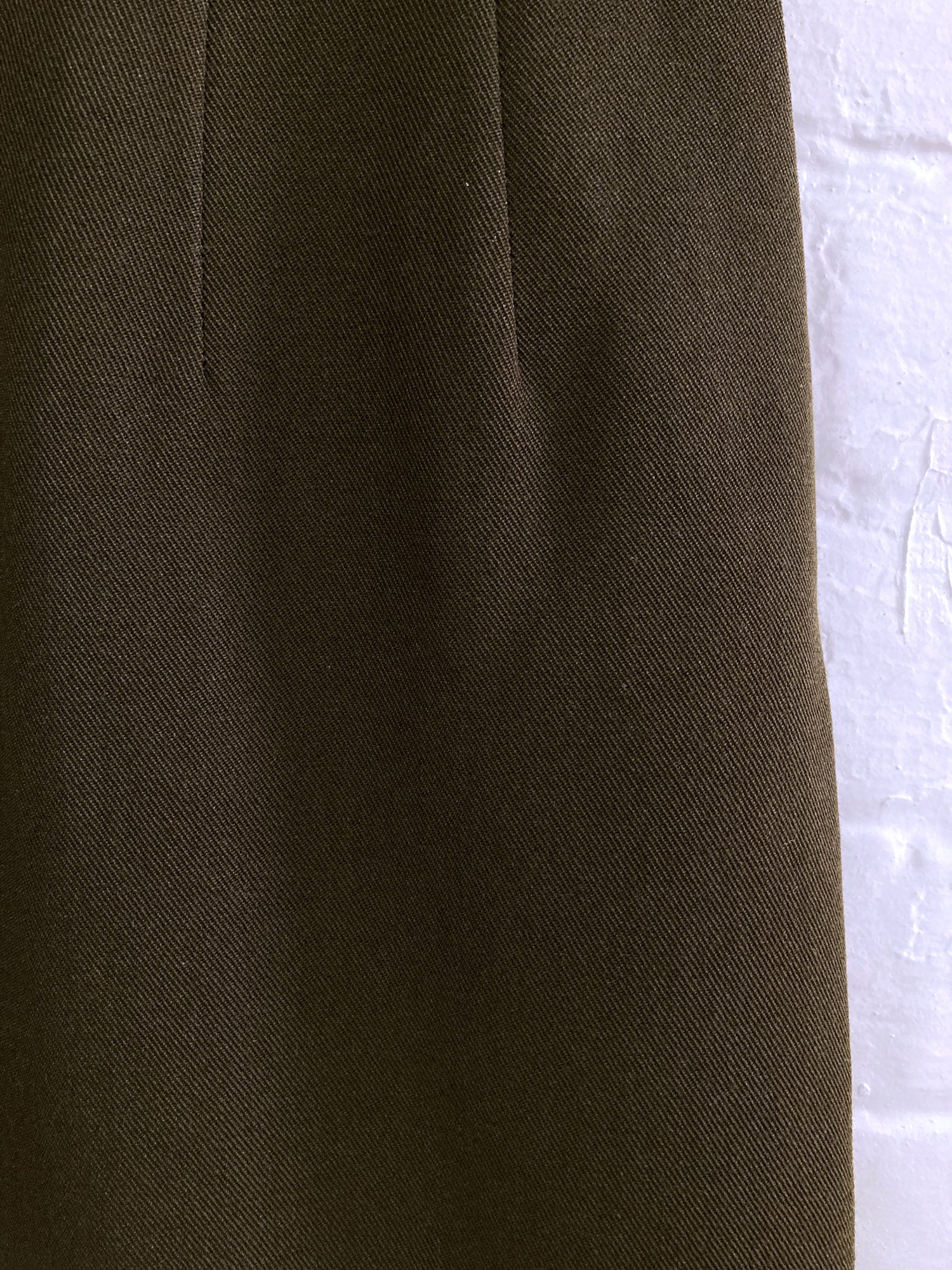 Tricot Comme des Garcons 1996 khaki wool gabardine waist tab maxi skirt - M