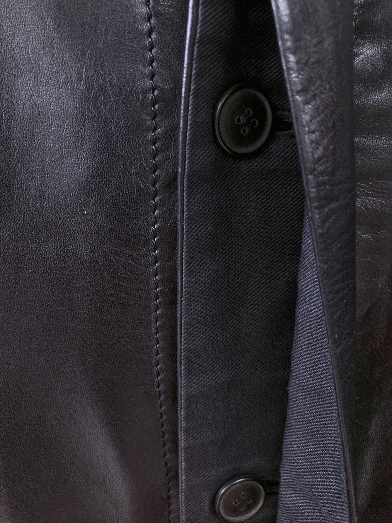 Tricot Comme des Garcons 1994 black leather cargo pocket maxi skirt - S