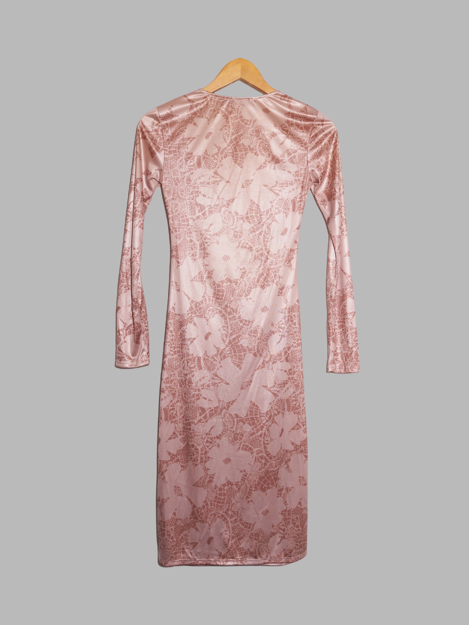 Jean Colonna pink floral print long sleeve dress with drawstring waist detail