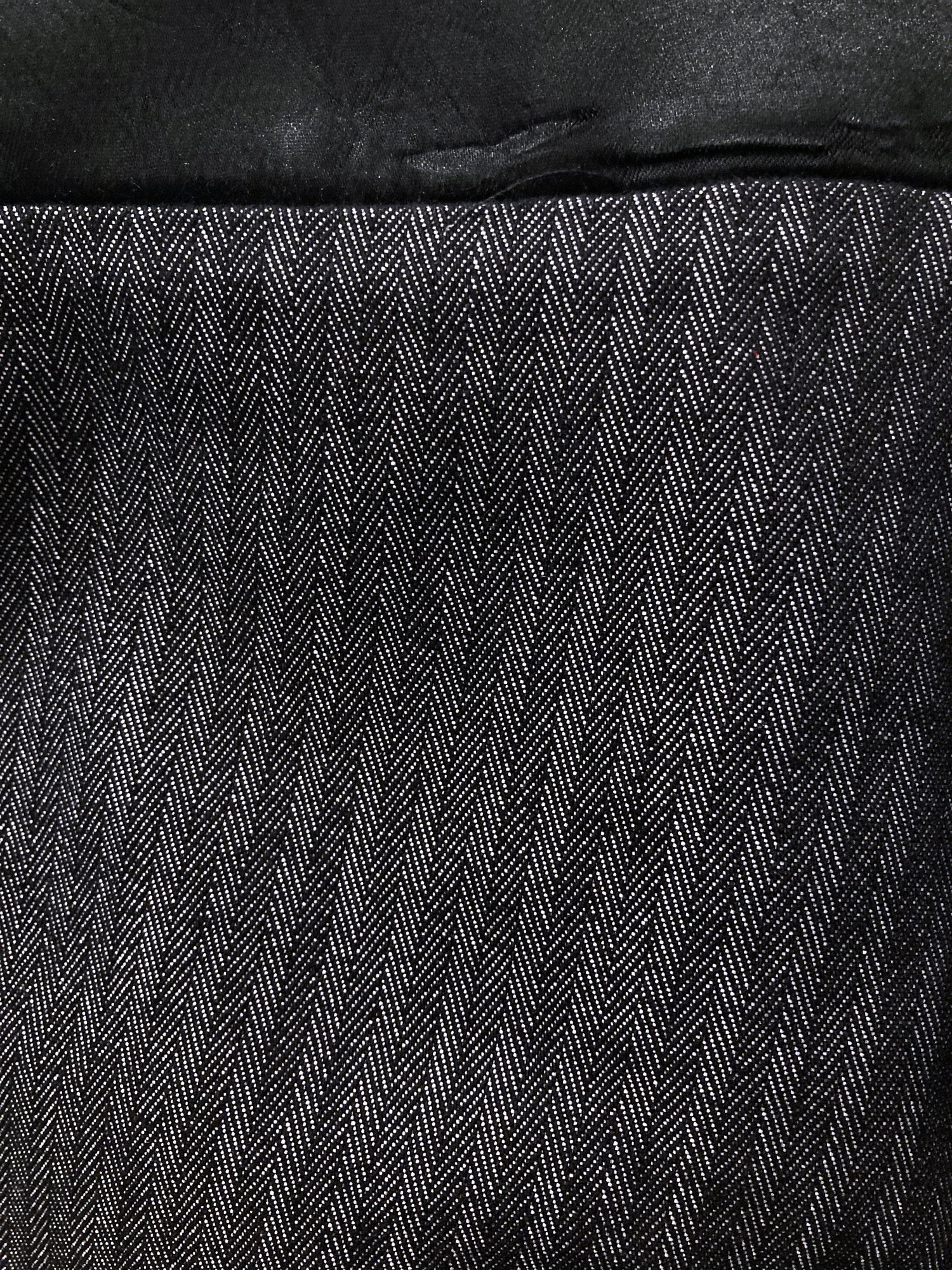 Jean Colonna grey herringbone contrast waistband trousers - size 38