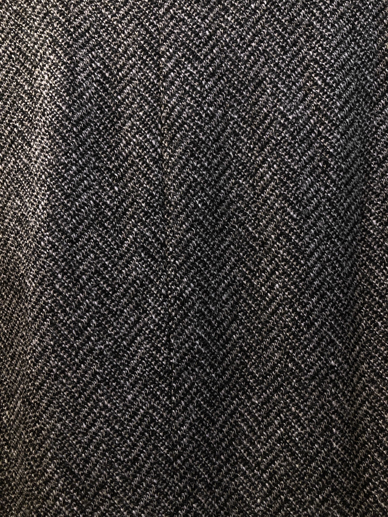 Jean Colonna grey brown herringbone wool poly pea coat - size 46