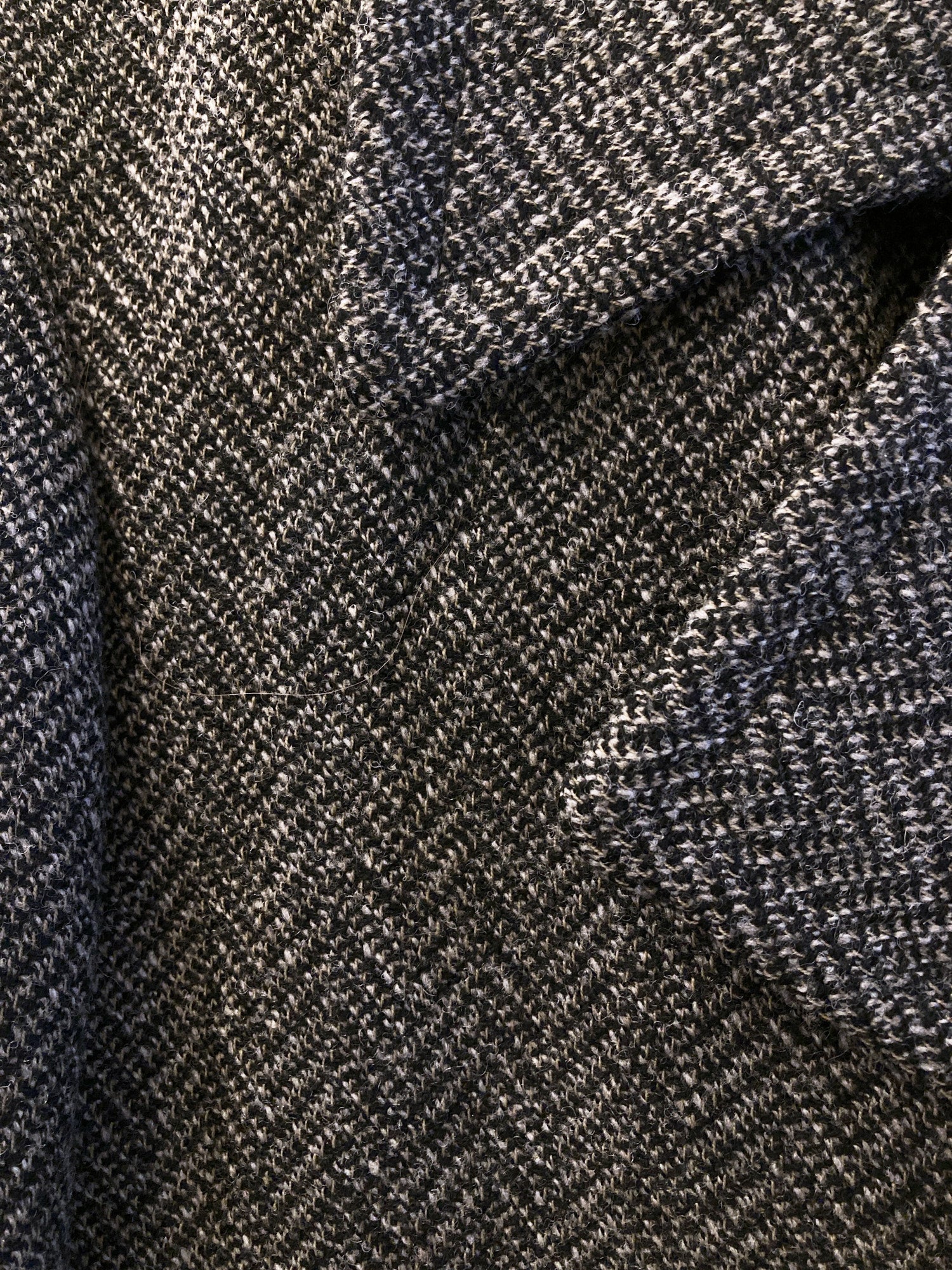 Jean Colonna grey brown herringbone wool poly pea coat - size 46