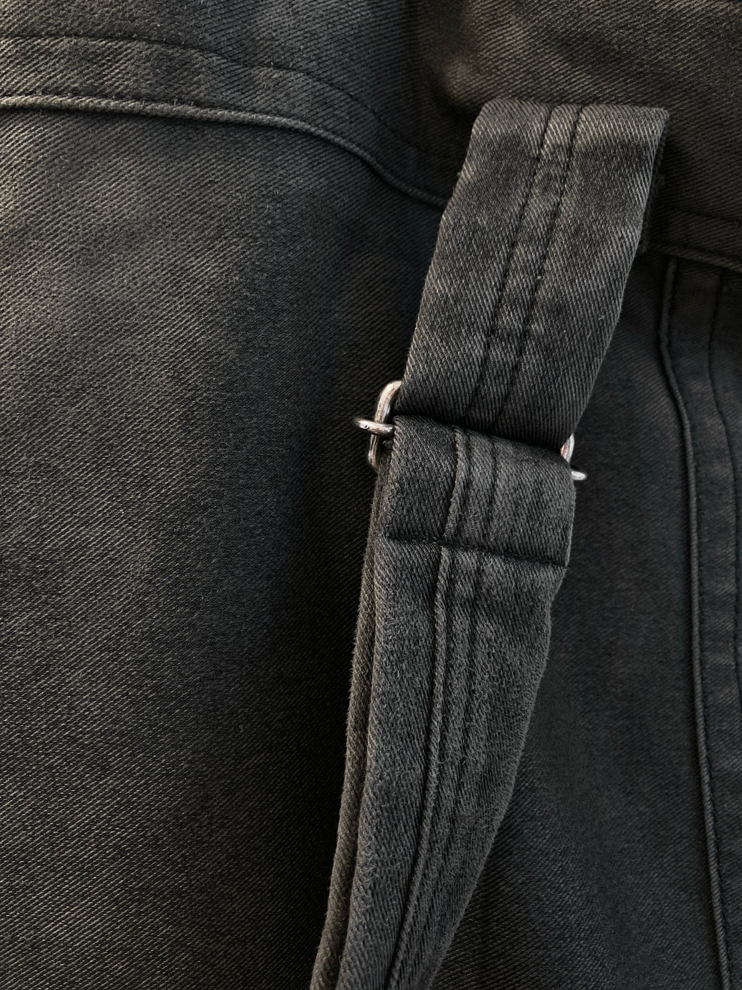 Jean Colonna large dark grey twill fabric multi zip tote bag