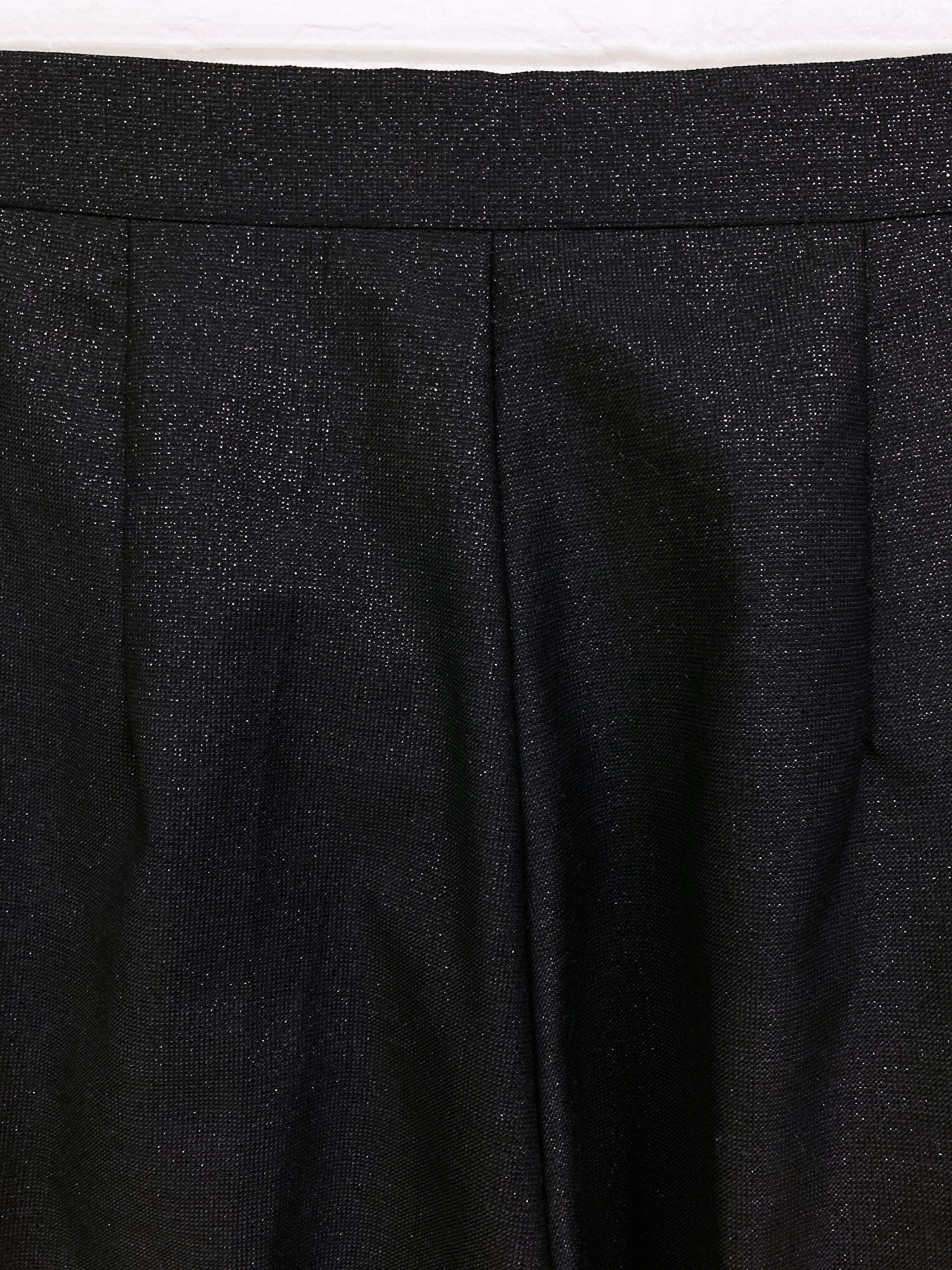 Jean Colonna sparkly black wool pleated center press trousers - M