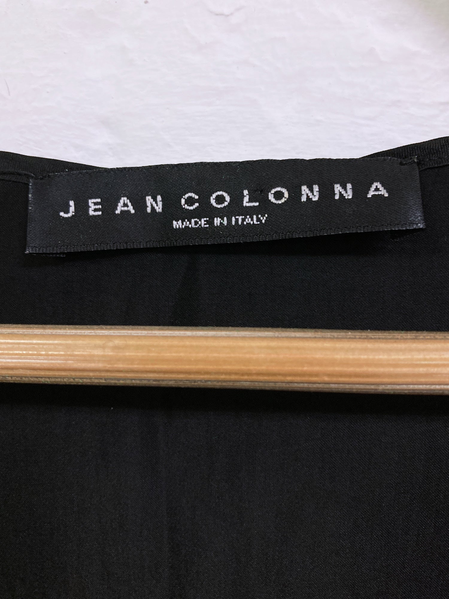 Jean Colonna black polyester satin extremely deep v neck sleeveless dress - 38