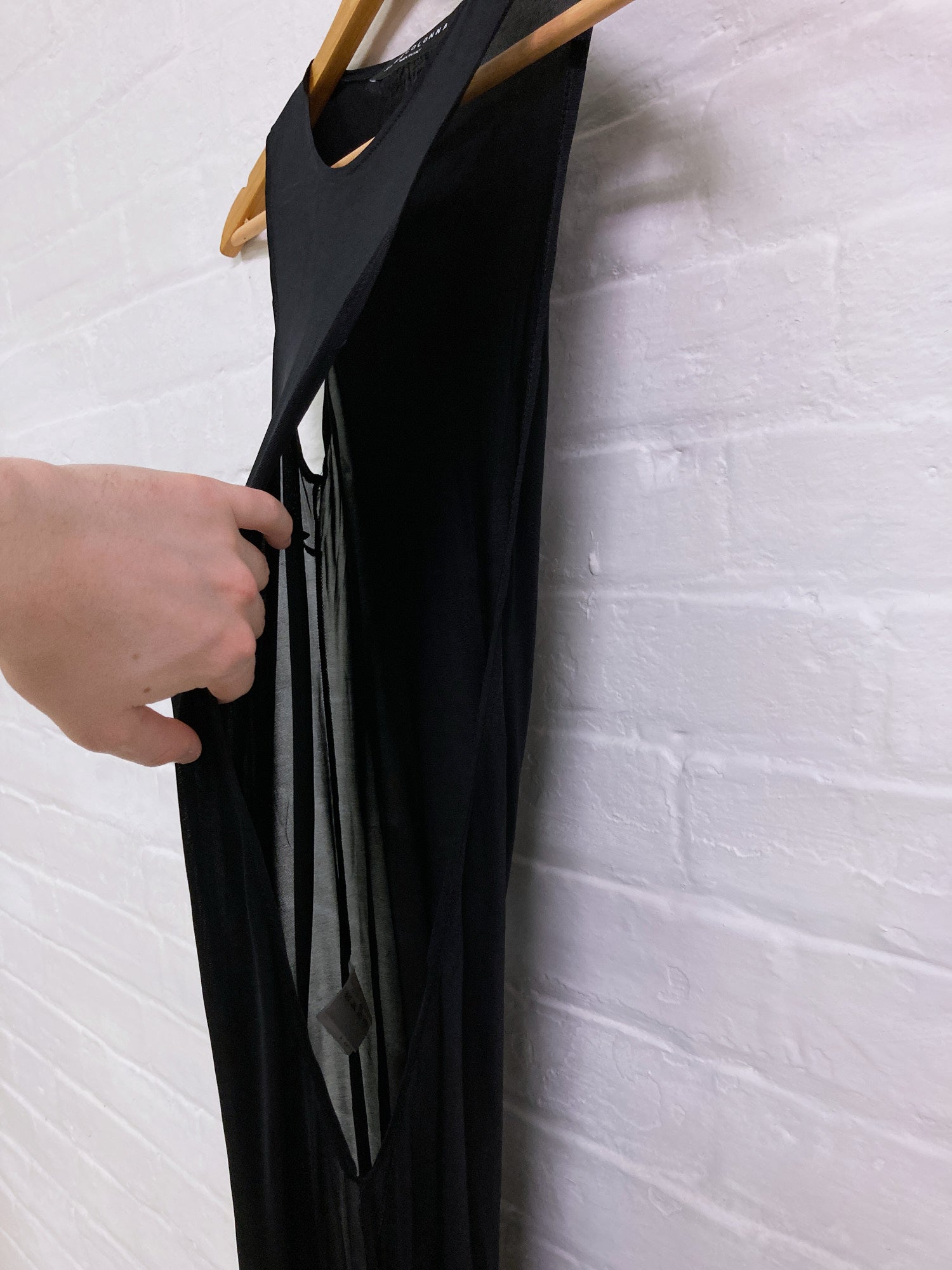 Jean Colonna black double layered sleeveless dress - size 40