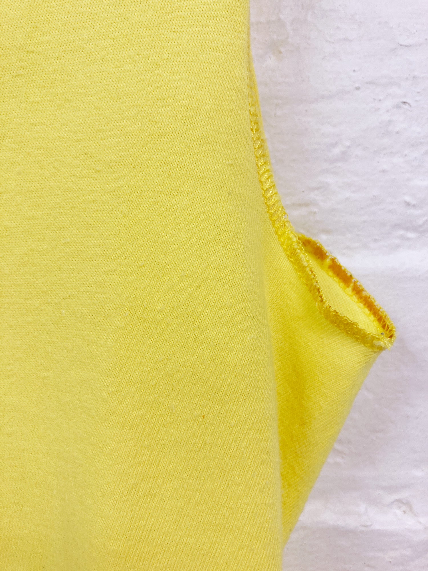 Jean Colonna yellow cotton jersey deep v neck sleeveless top - S