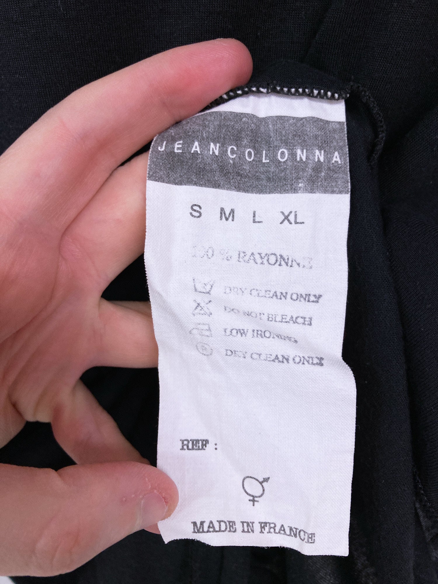 Jean Colonna black rayon jersey v-neck t-shirt