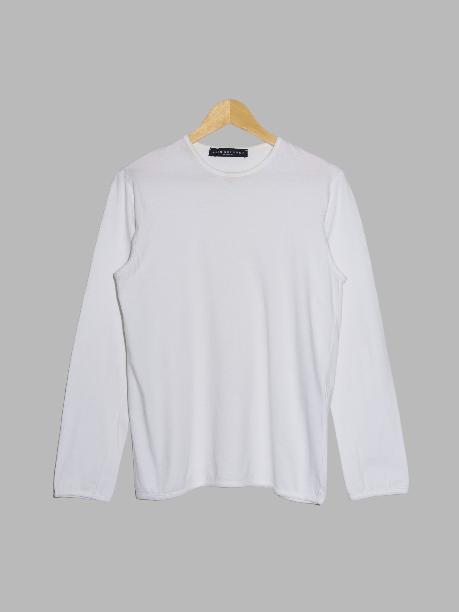 Jean Colonna white cotton jersey long sleeve t-shirt with underarm opening - S