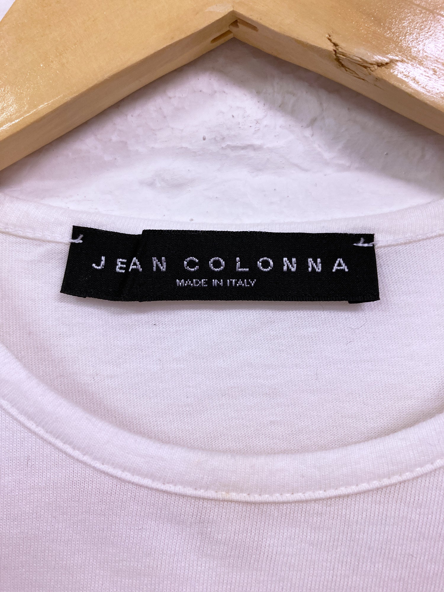 Jean Colonna white cotton jersey long sleeve t-shirt with underarm opening - S