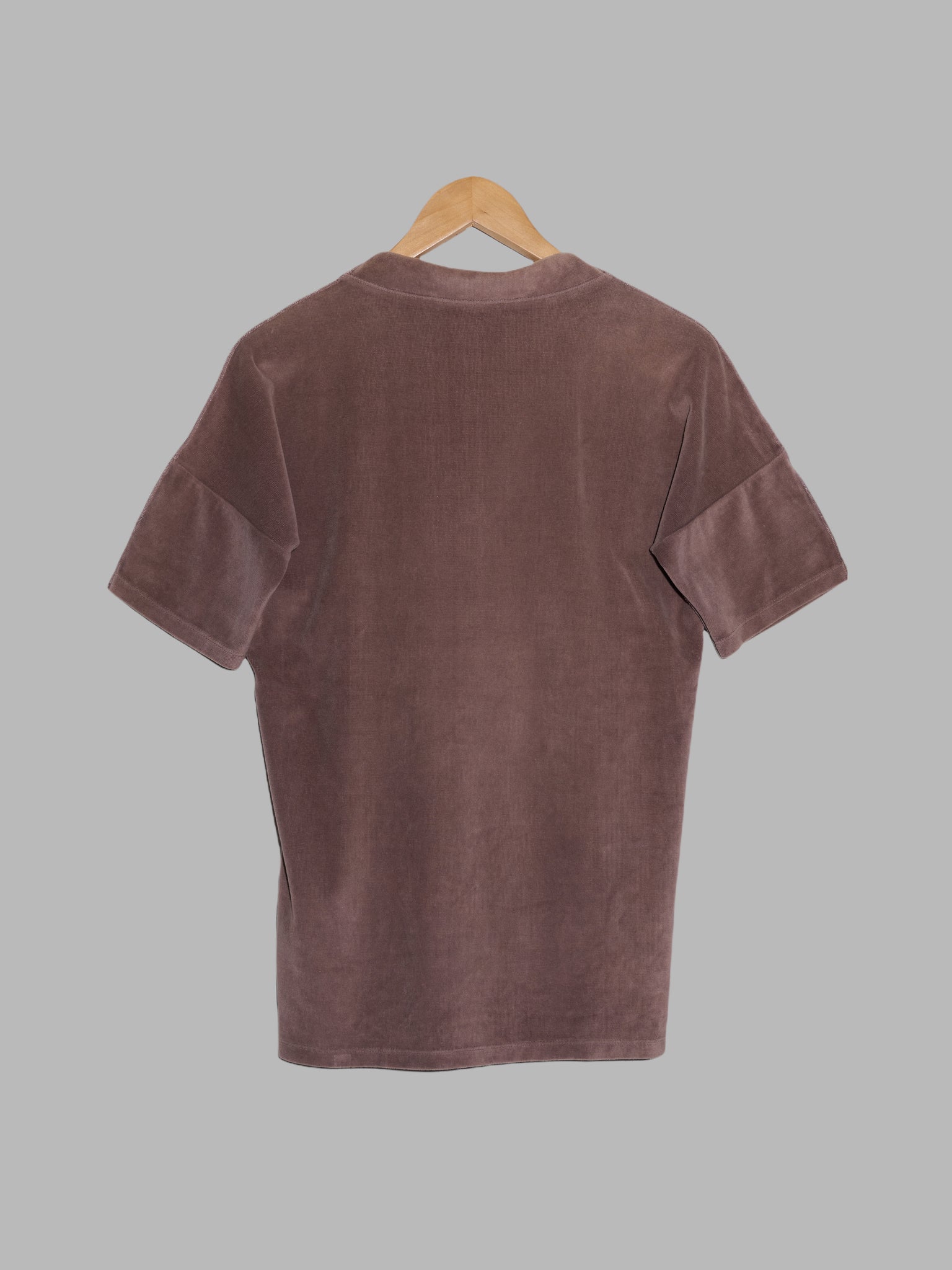 Jean Colonna brown velour v-neck t-shirt - M