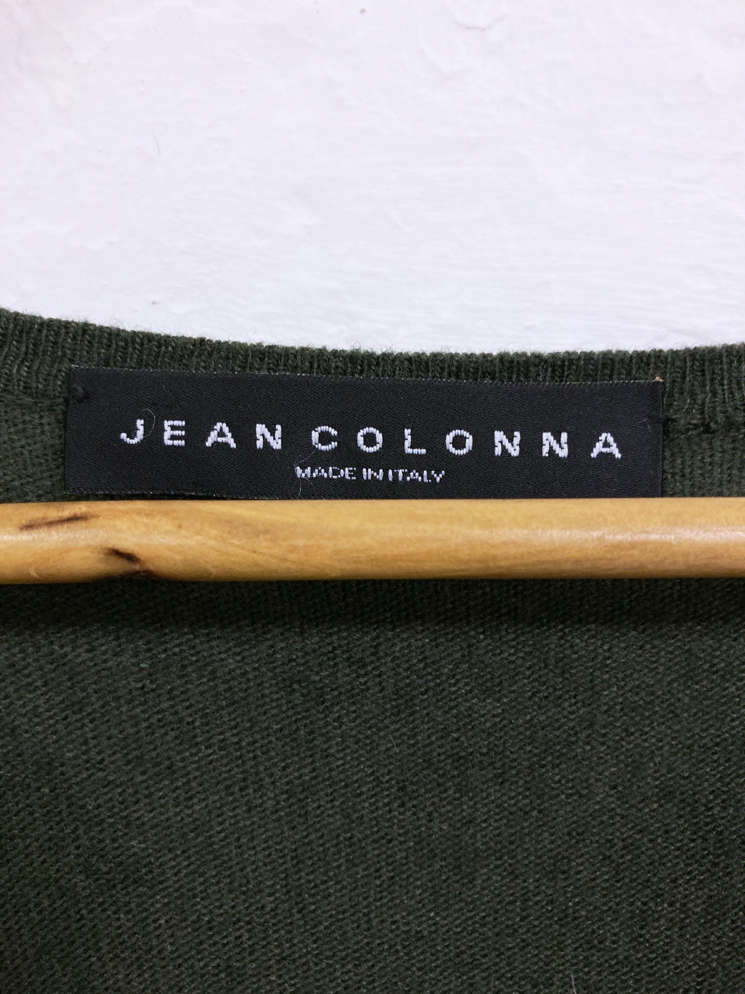 Jean Colonna lightweight green wool blend v-neck jumper