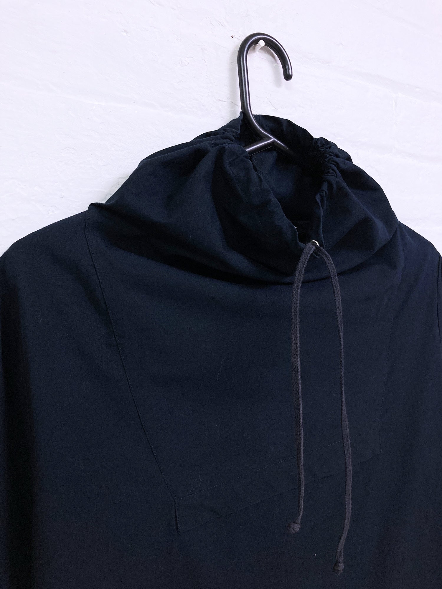 Jean Colonna black cotton funnel neck pullover windbreaker - size 48