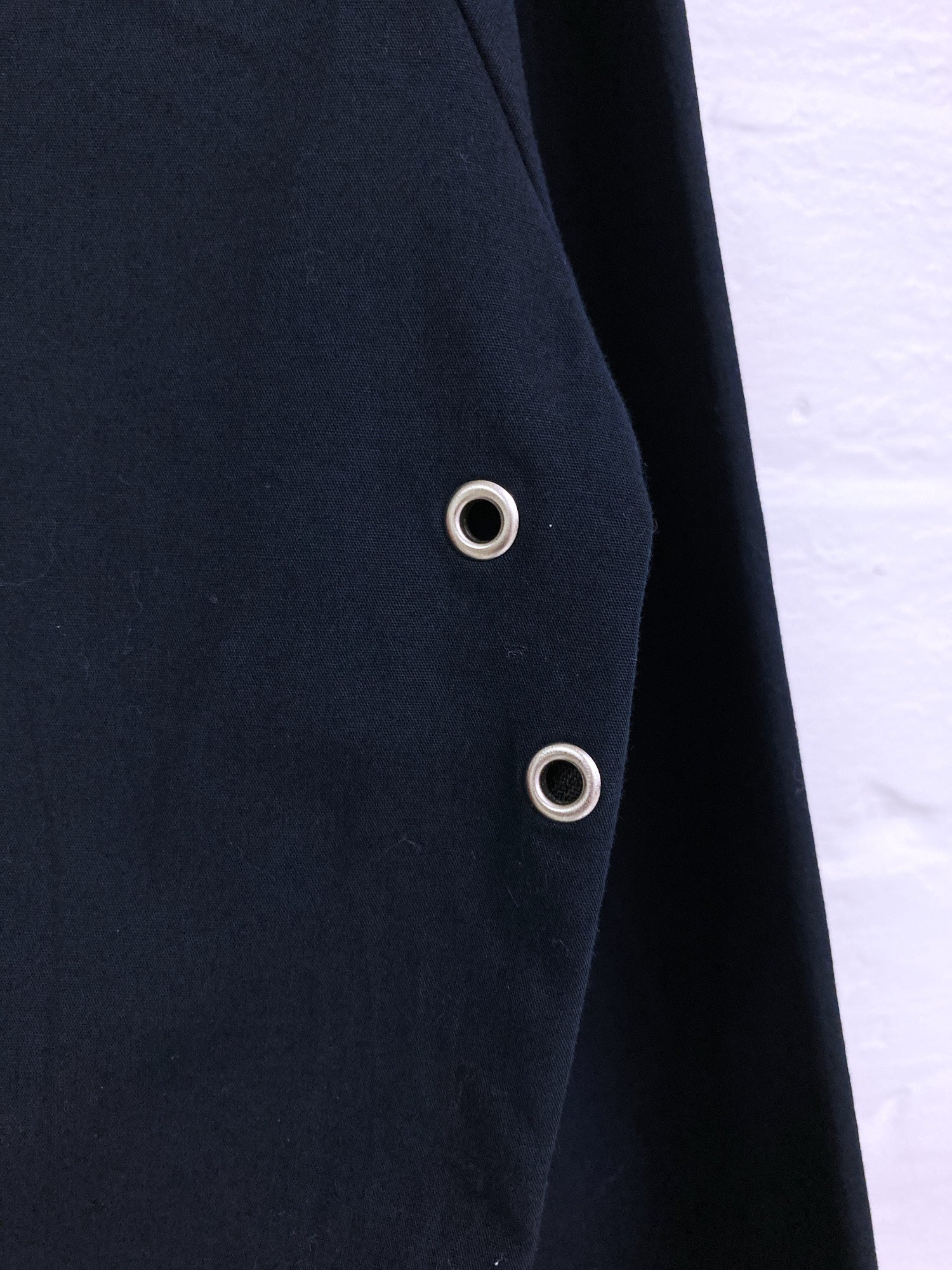 Jean Colonna black cotton funnel neck pullover windbreaker - size 48