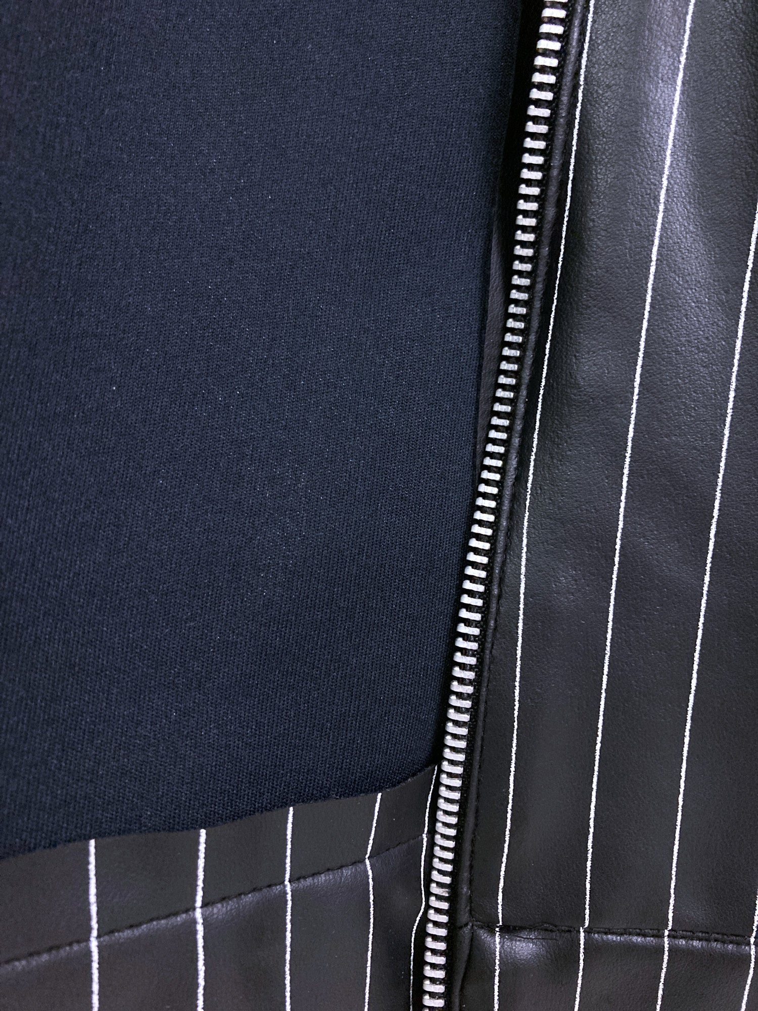 Jean Colonna SS1996 striped black vinyl zip jacket - S