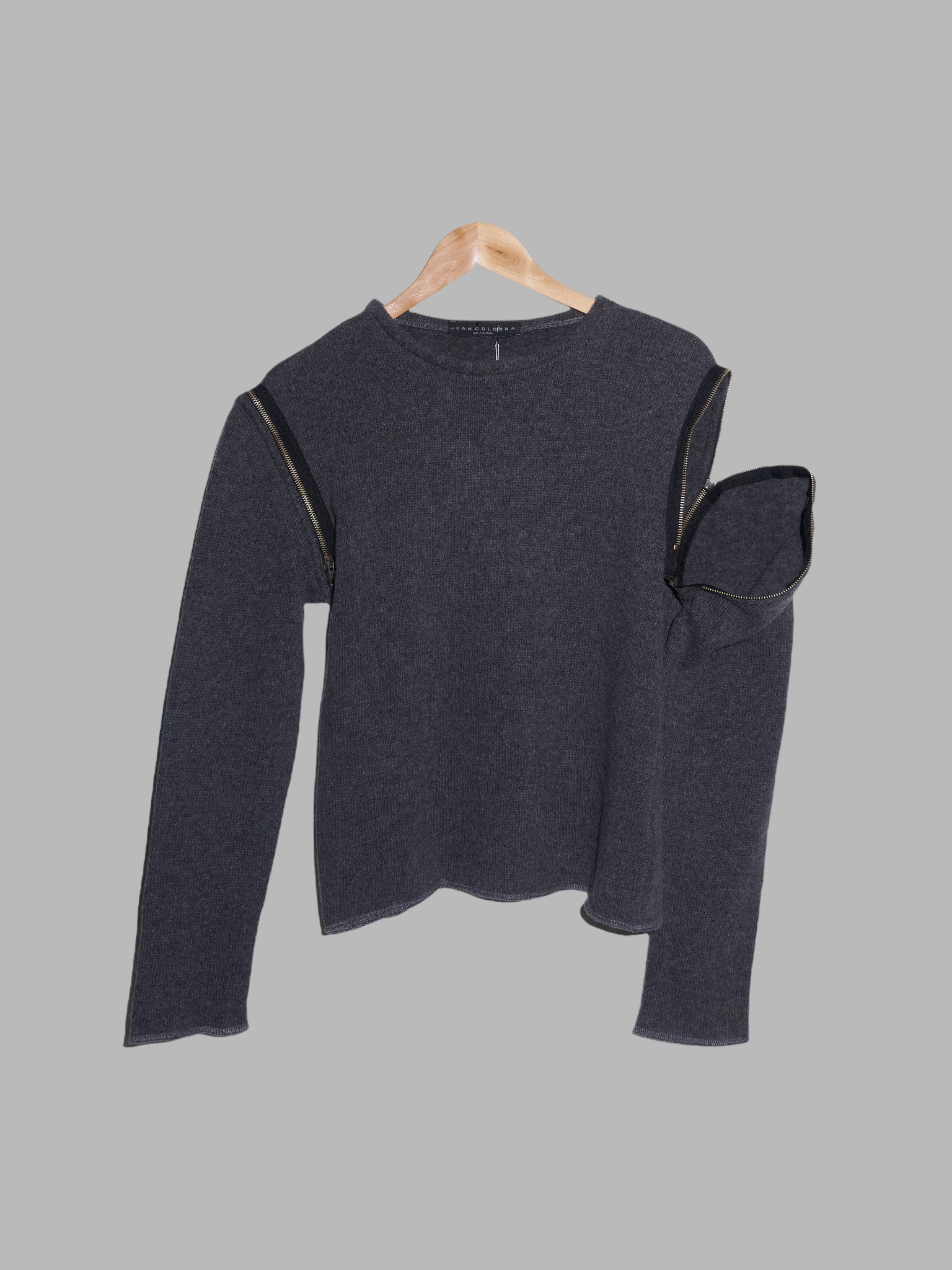 Jean Colonna dark grey jumper with zip off sleeves - S