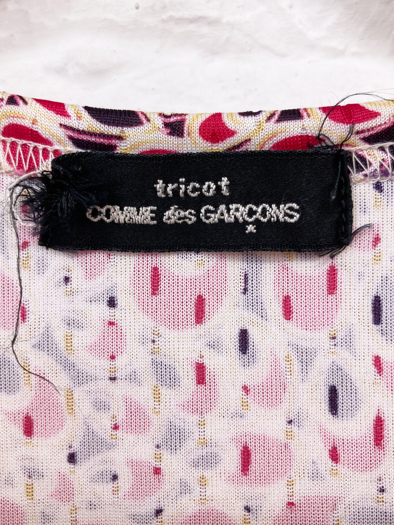 Tricot Comme des Garcons 1996 teardrop print polyester sports mesh t-shirt