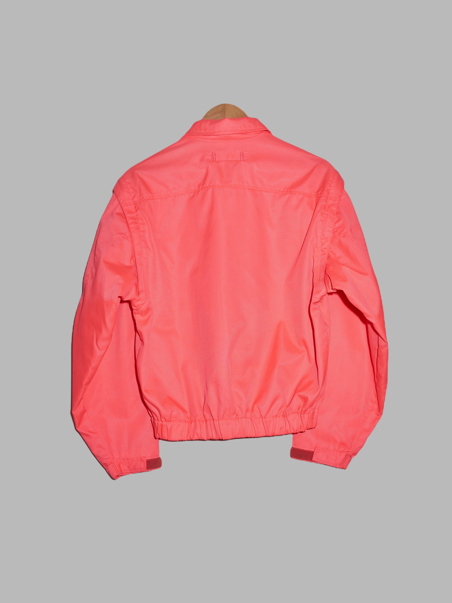 Helly Hansen 1990s fluorescent multi pocket detachable sleeve zip jacket - M